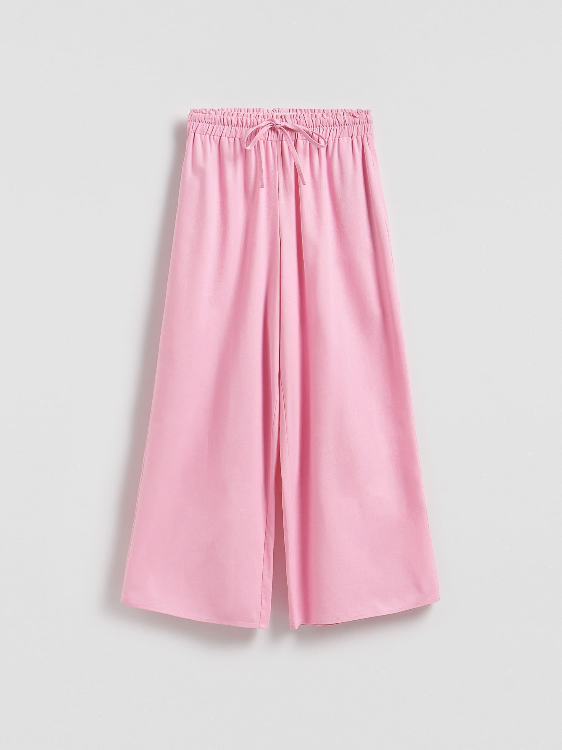 PASTEL PINK Trousers with linen blend, Pink, large image number 4