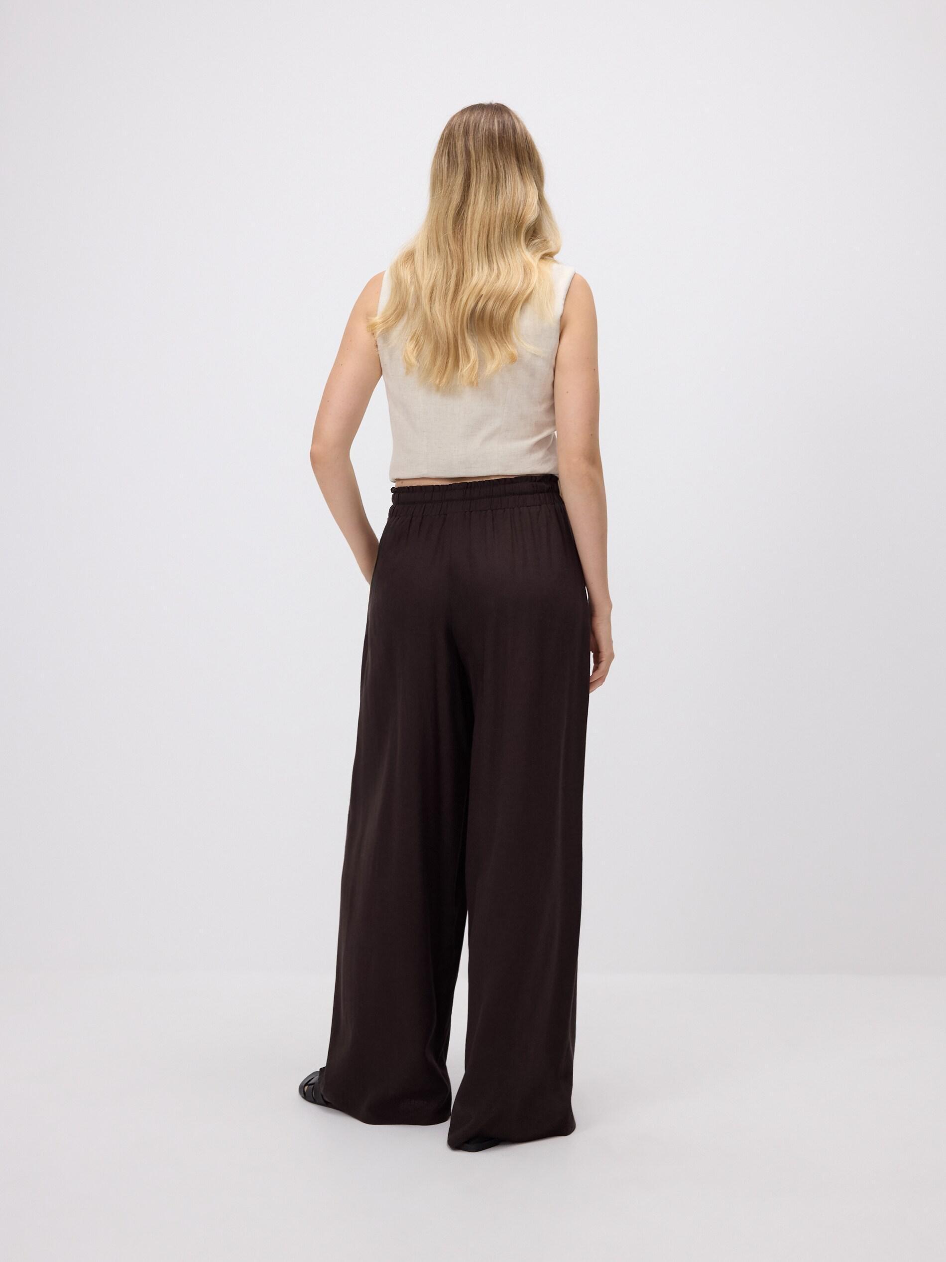 Brown Trousers With Linen Bl, Brown, large image number 3
