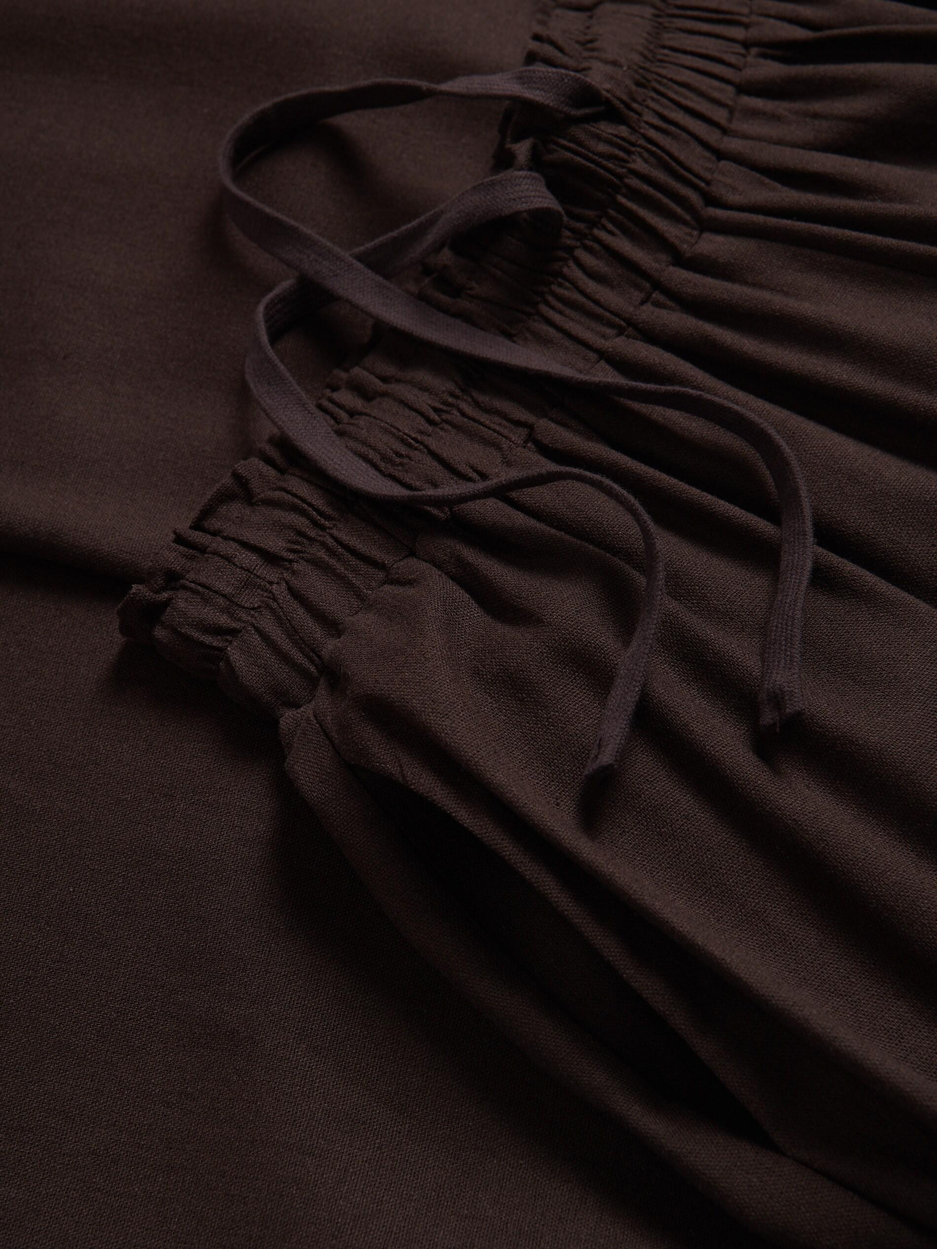 Brown Trousers With Linen Bl, Brown, large image number 5