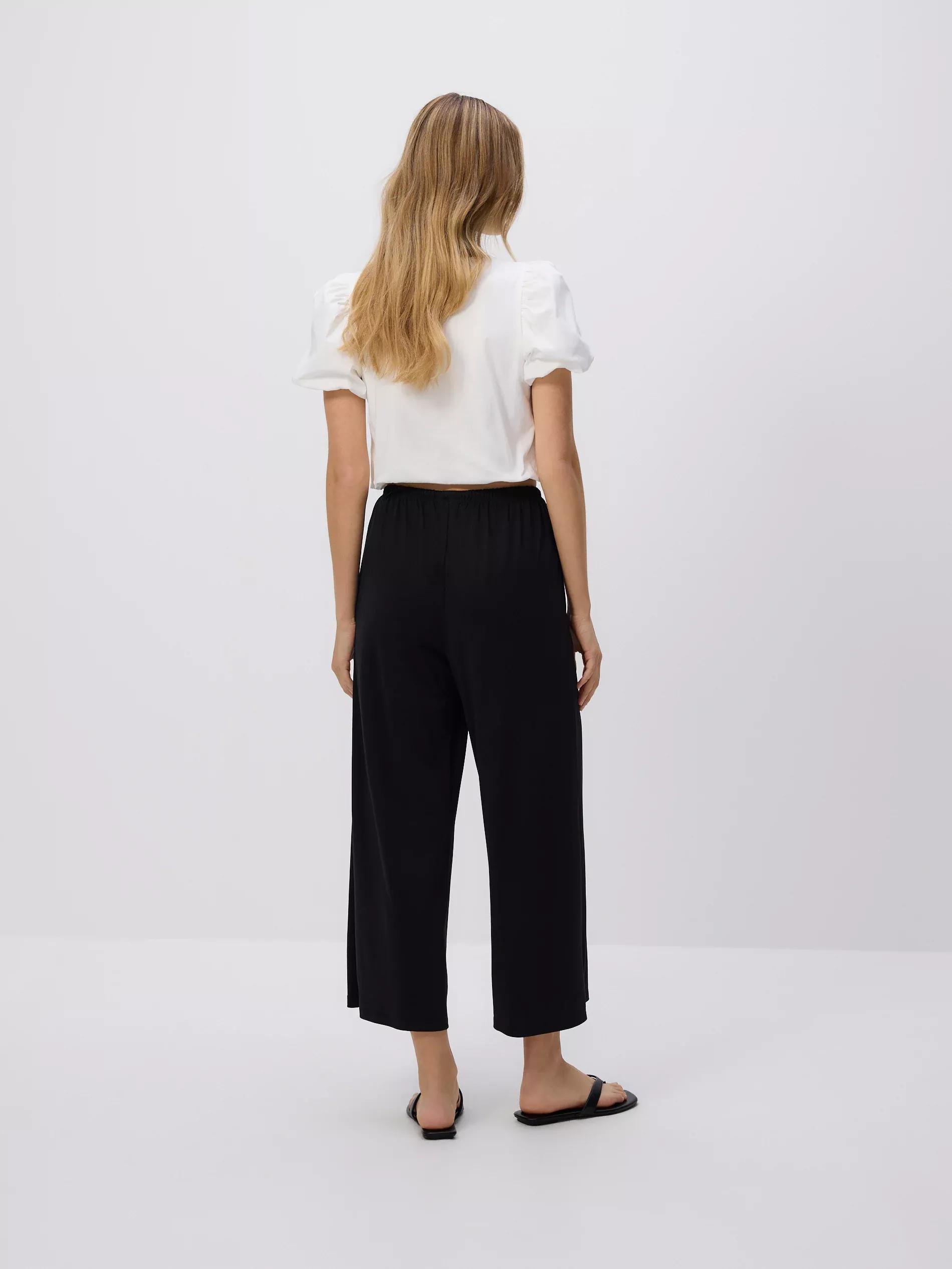 BLACK Wide-leg modal blend trousers, , large image number 3