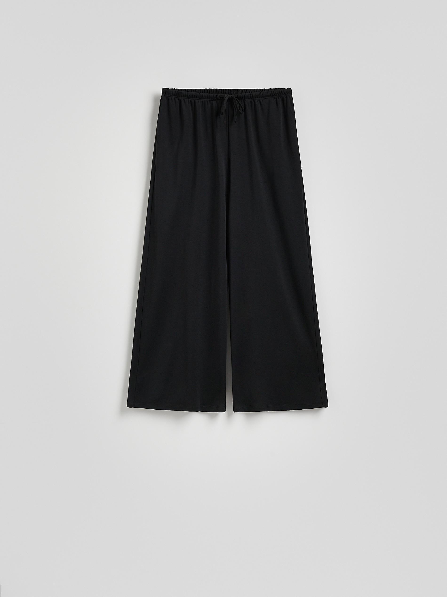 BLACK Wide-leg modal blend trousers, , large image number 4