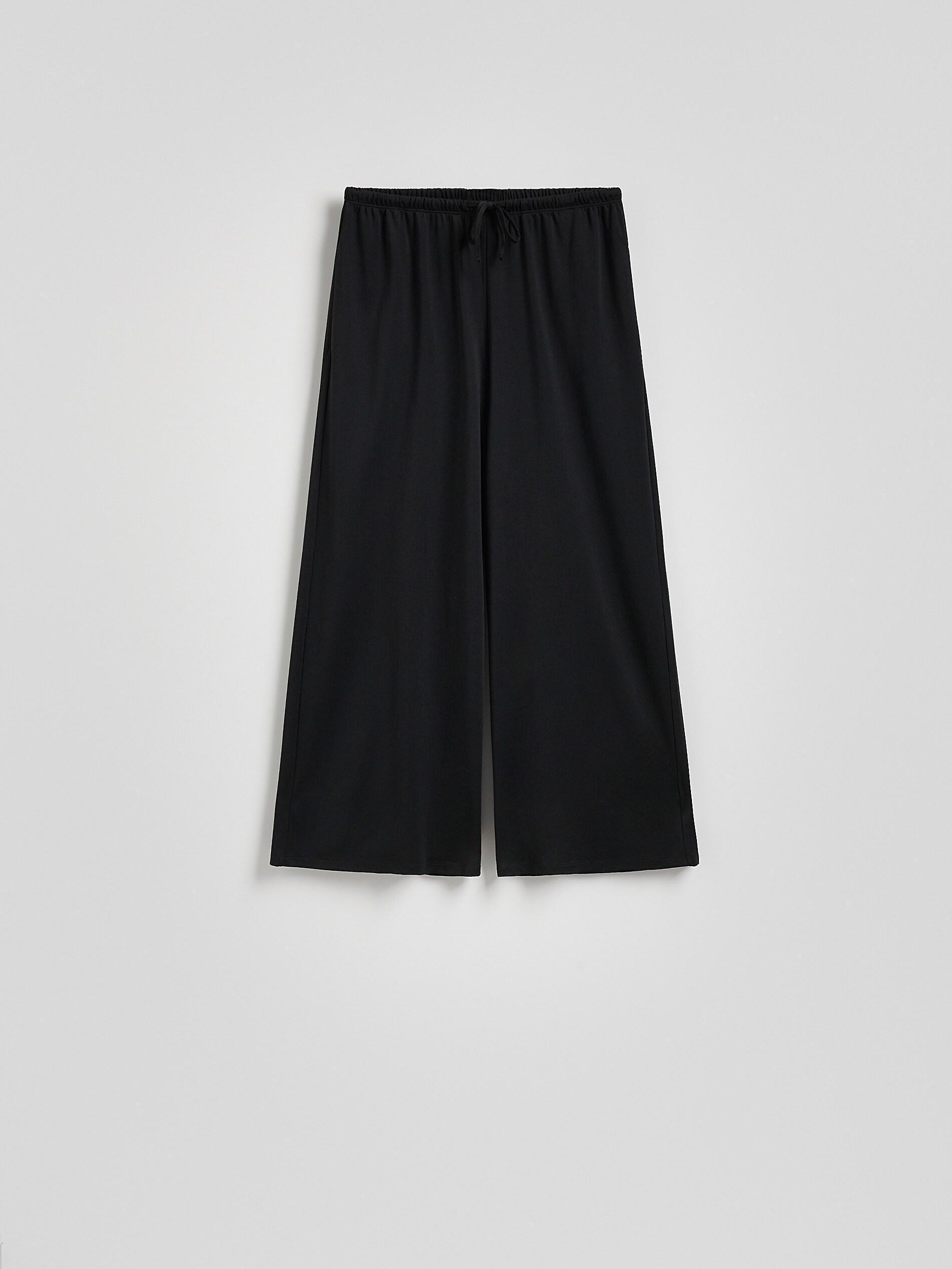 BLACK Wide-leg modal blend trousers, Black, large image number 4
