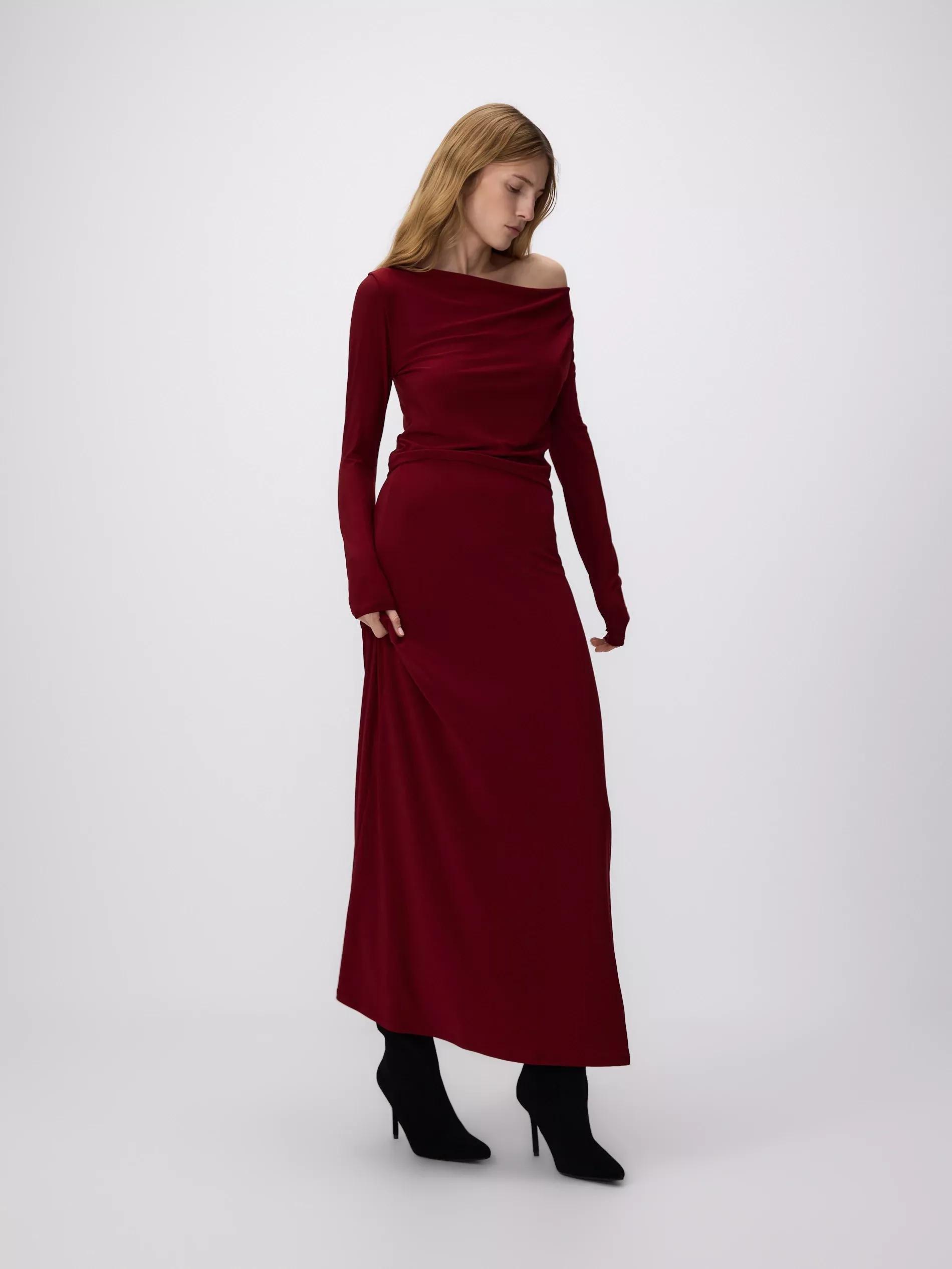 Red Ruffle Maxi Skirt, , large image number 2