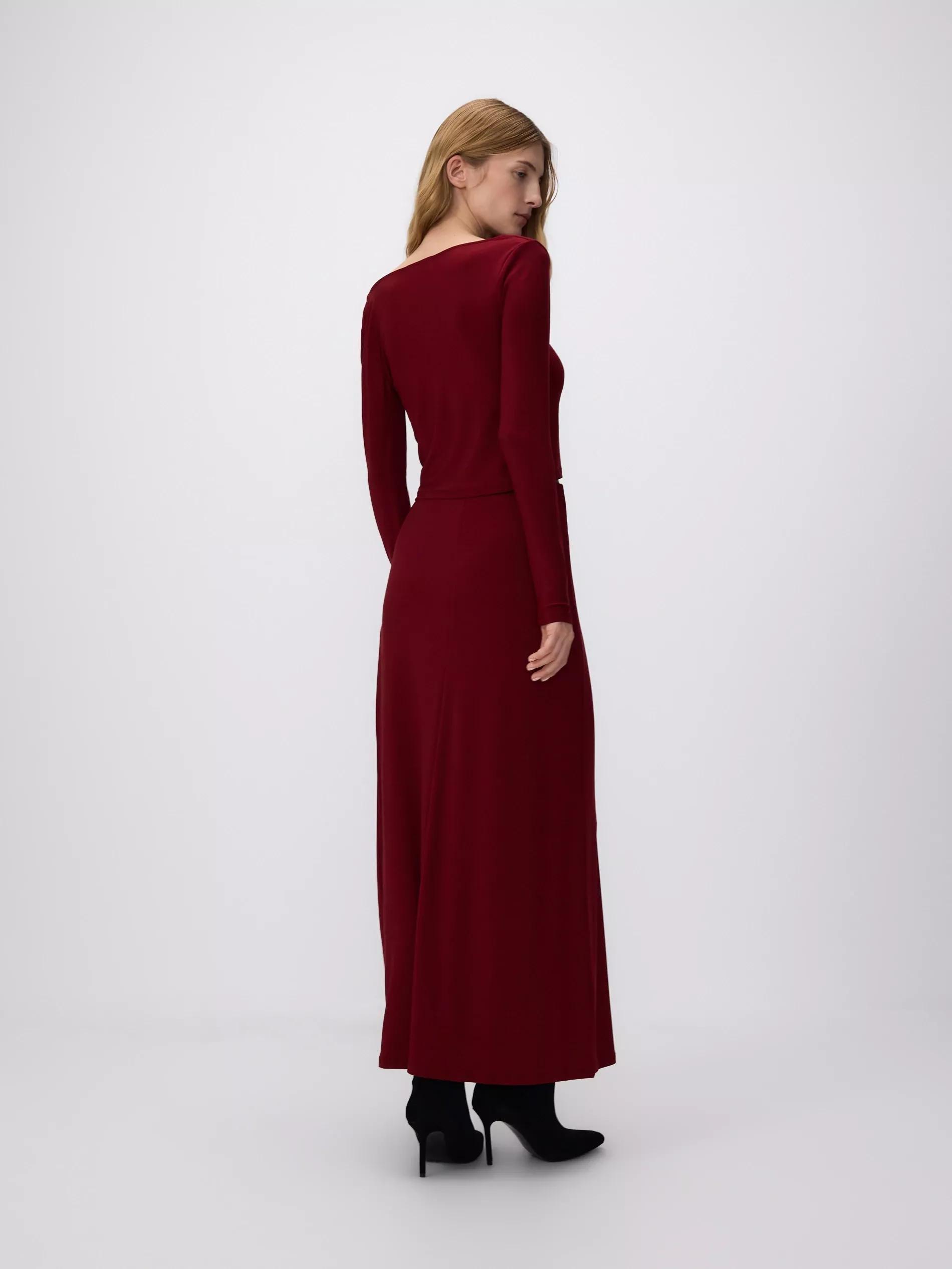 Red Ruffle Maxi Skirt, , large image number 3