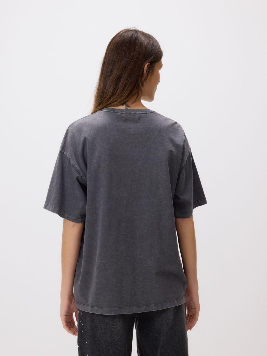 Grey T-Shirt With Shiny Applique, Grey, large image number 1