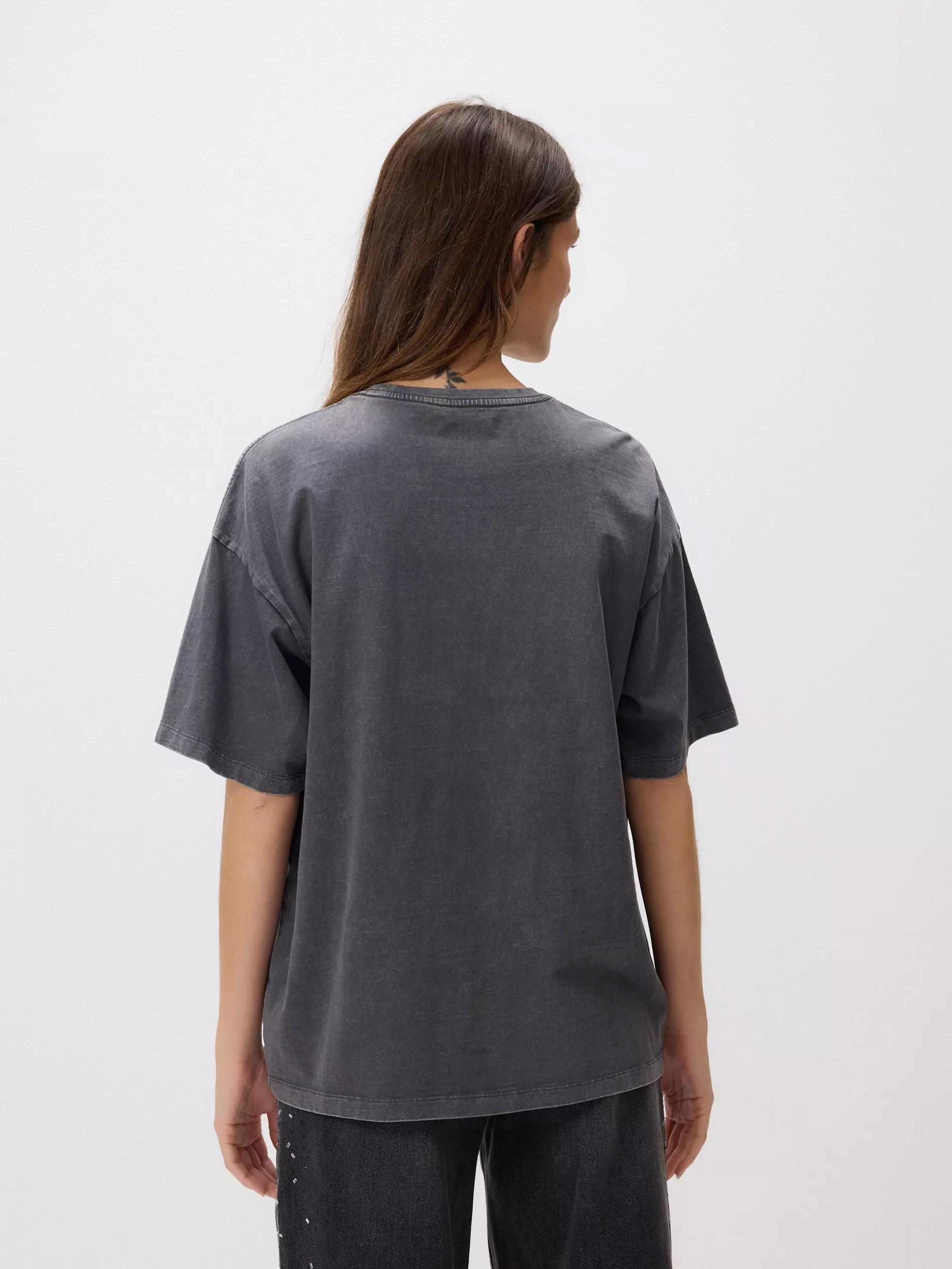 Grey T-Shirt With Shiny Applique, Grey, large image number 6