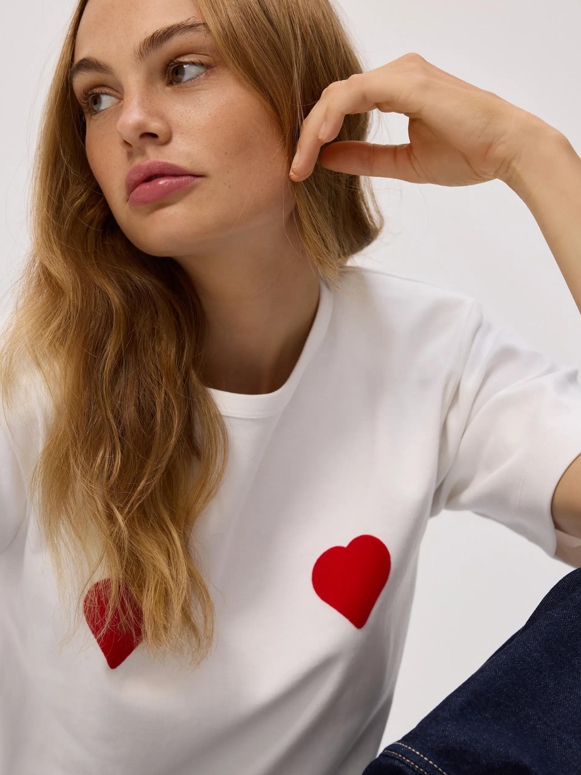 Cream Padded Shoulder T-Shirt, , large image number 2