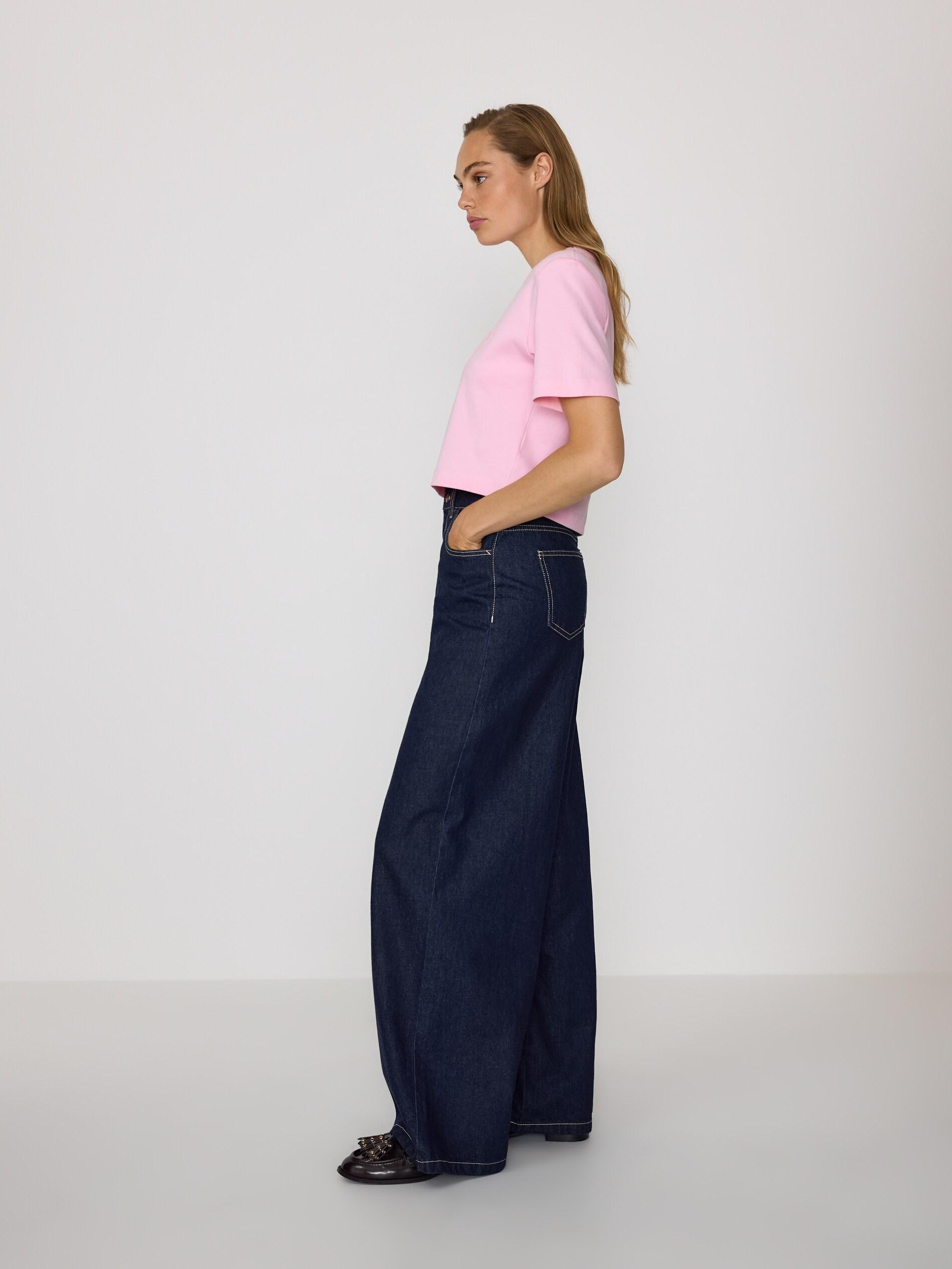 Pink Padded Shoulder T-Shirt, Pink, medium