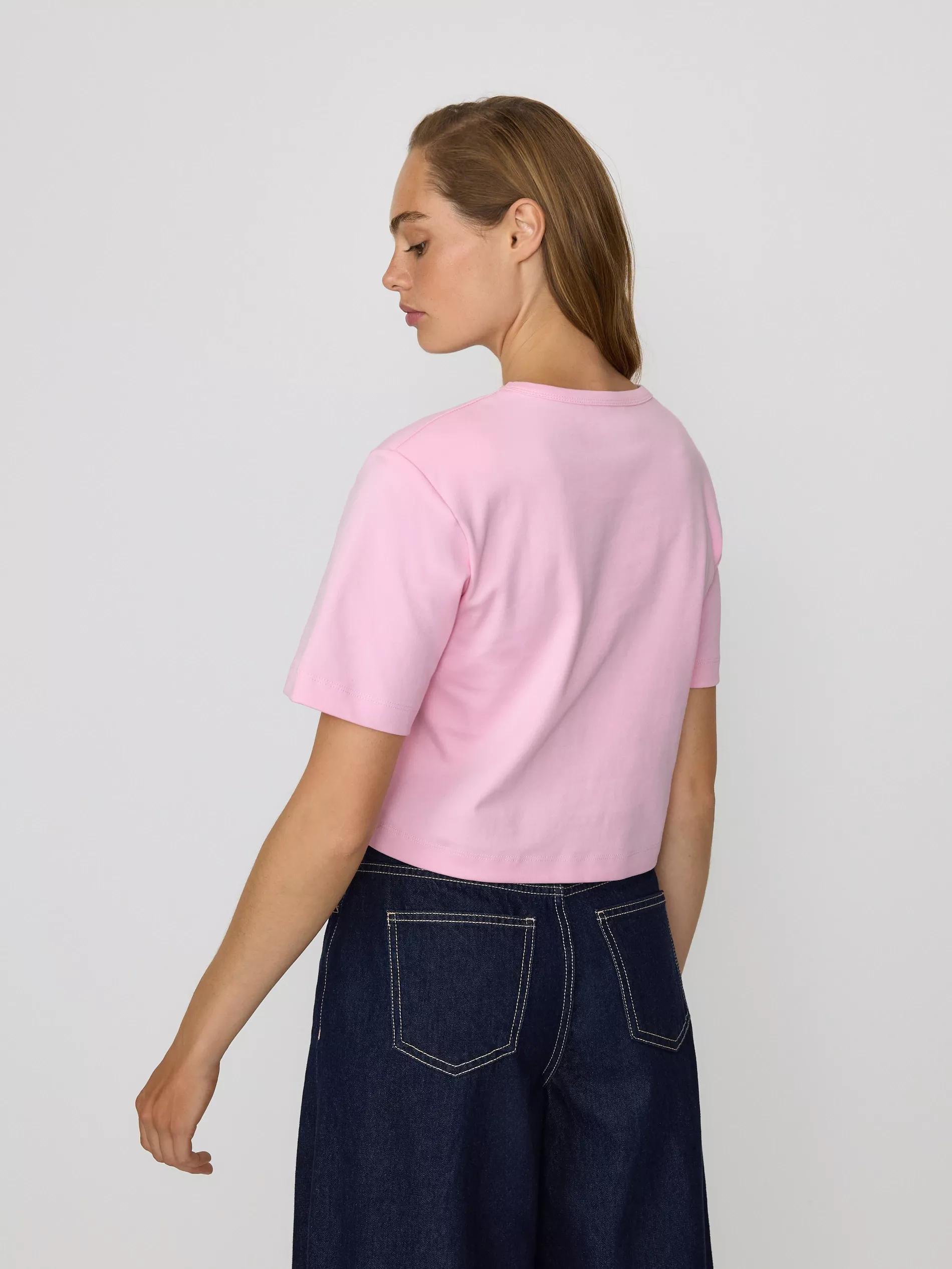Pink Padded Shoulder T-Shirt, Pink, large image number 3