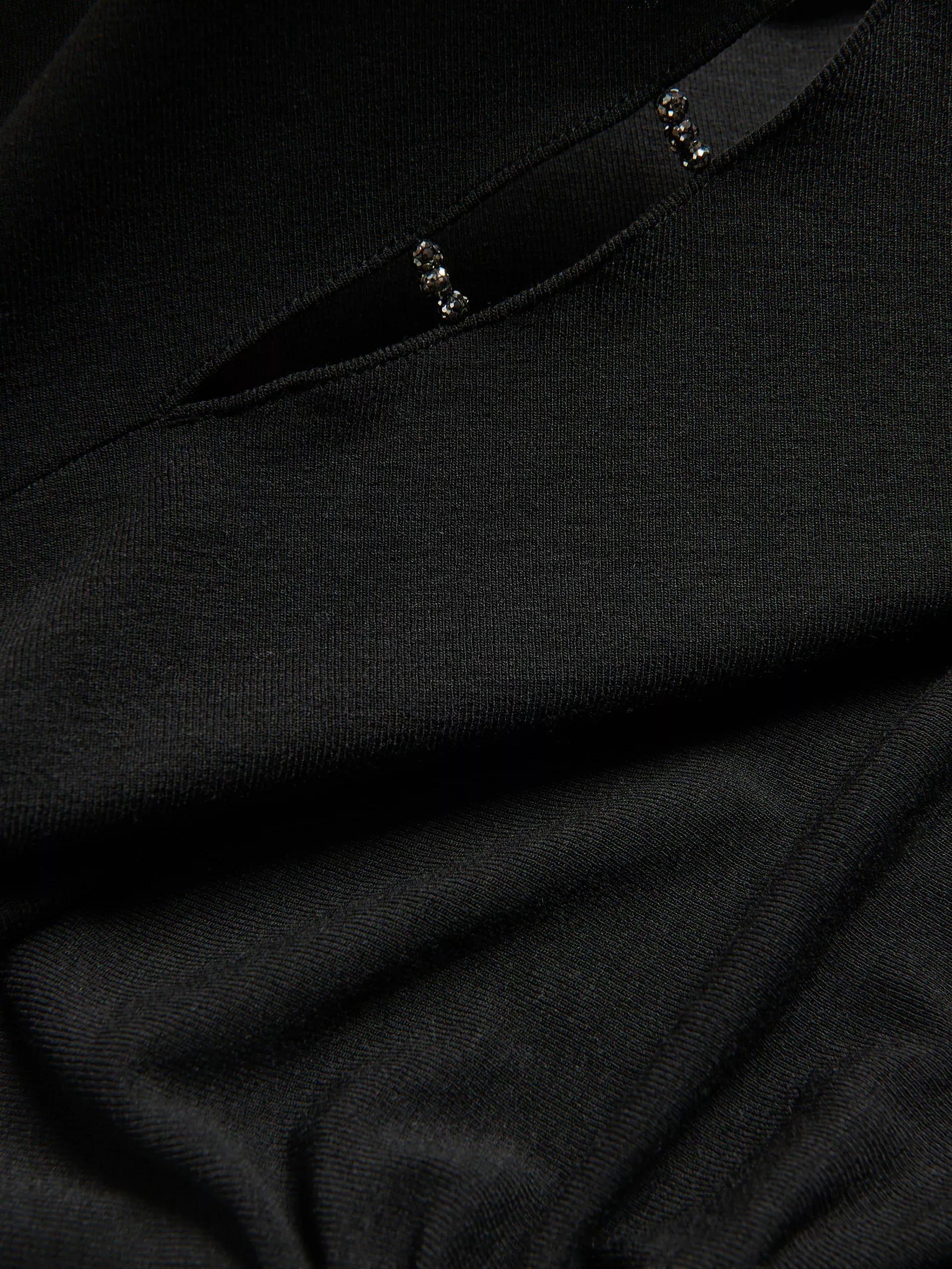 Black Top With Decorative Detail, Black, large image number 1