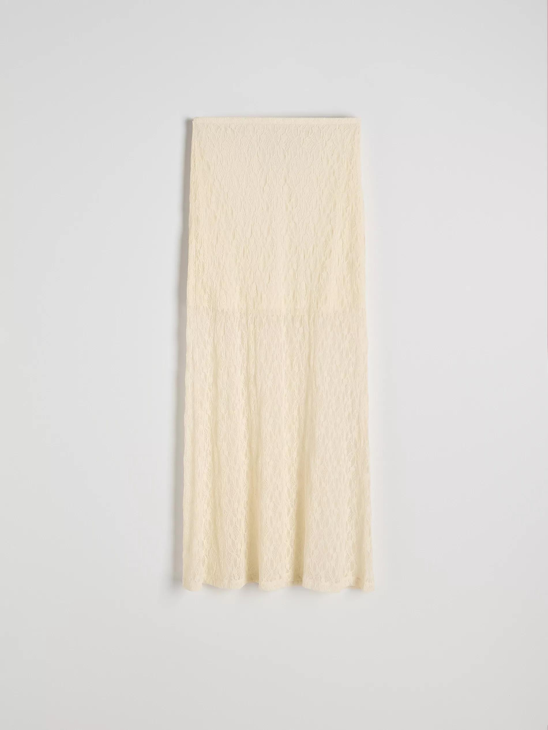 Cream Lace Maxi Skirt, , large image number 4