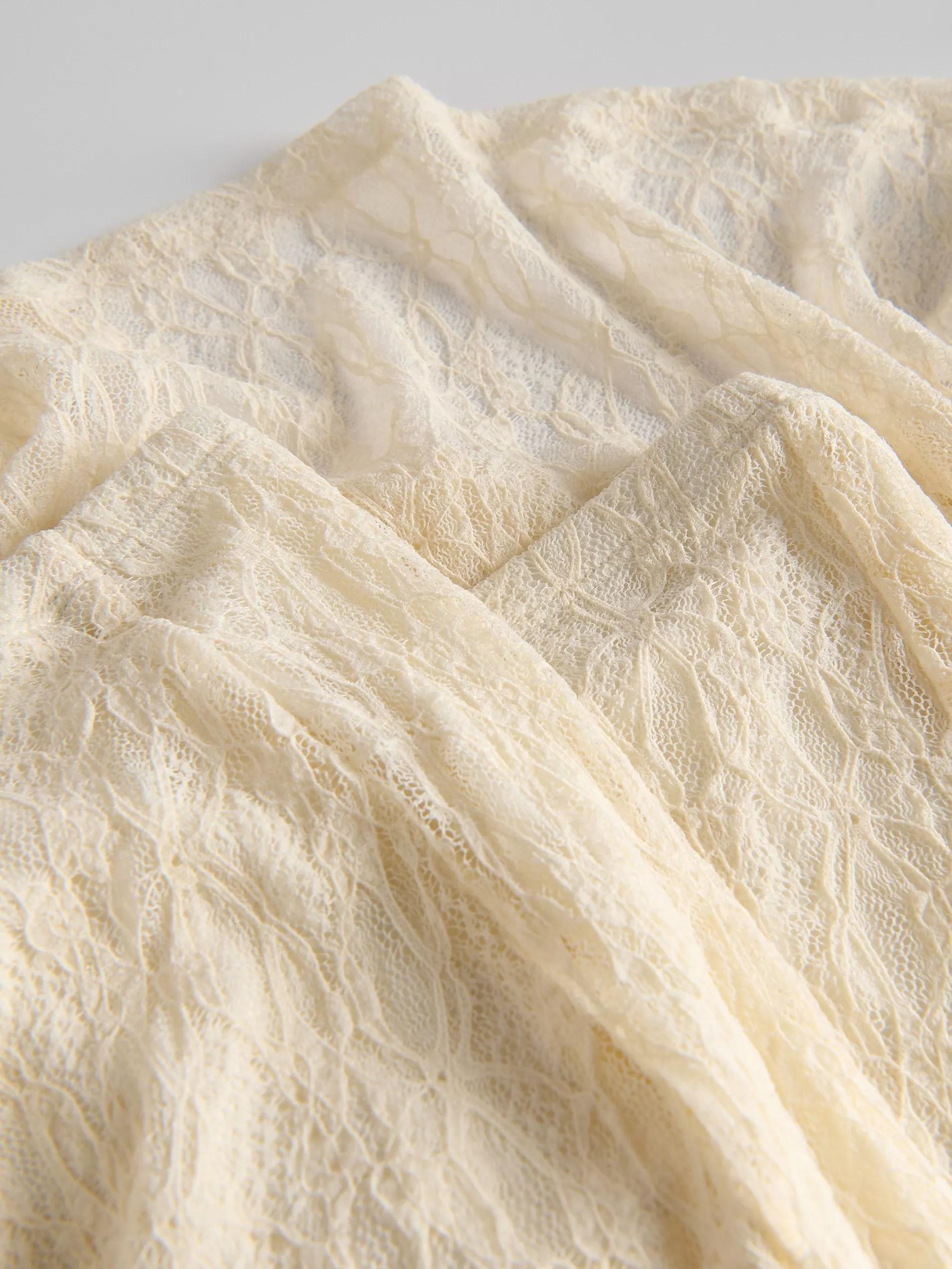 Cream Lace Maxi Skirt, , large image number 5
