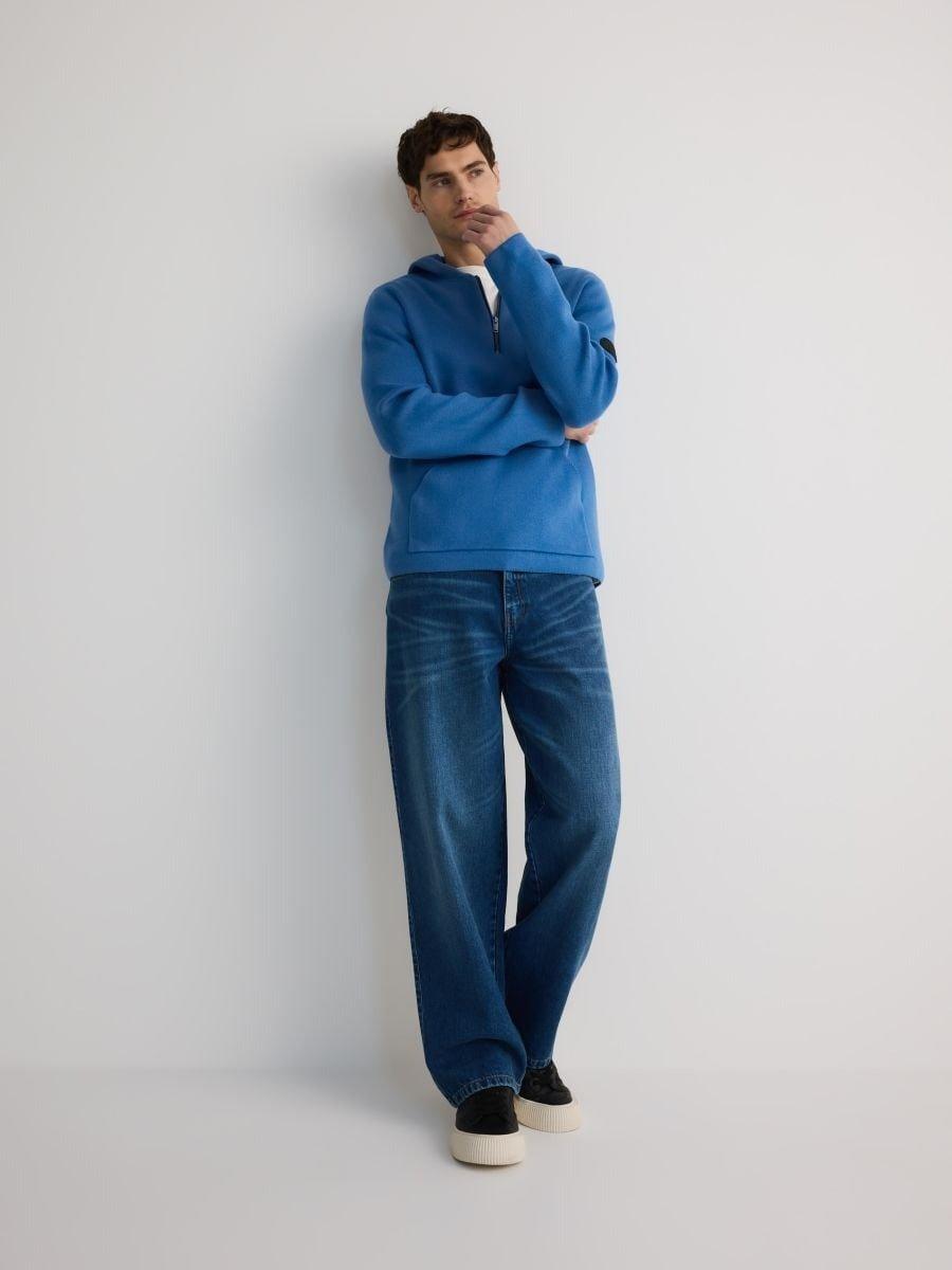 Blue Baggy Jeans With Washed Effect, , large image number 0