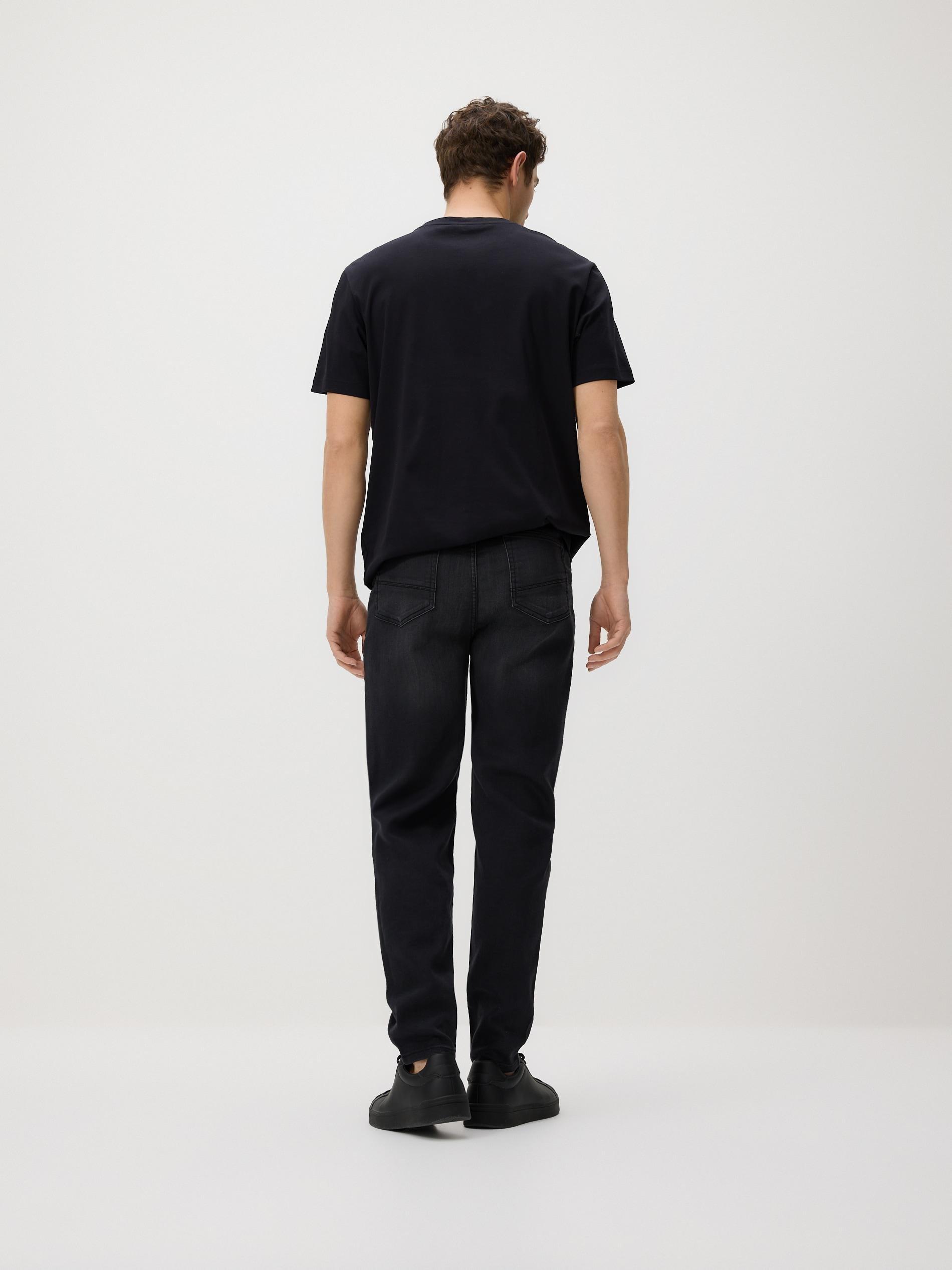 Black Carrot Jeans With Wash Effect, Black, large image number 2