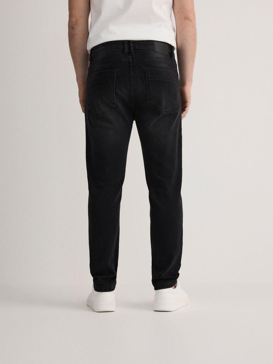 Black Slim Fit Carrot Jeans With A Distressed Look, , large image number 2