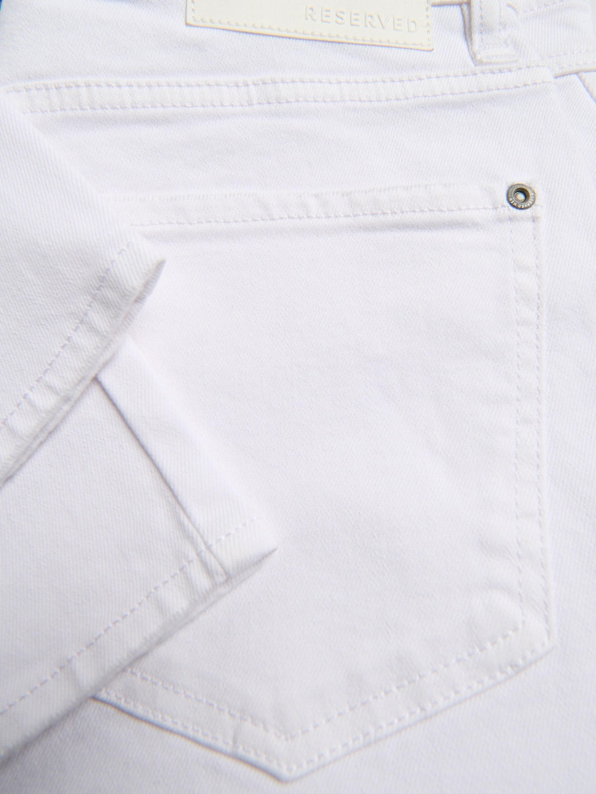 White Distressed Carrot Slim Jeans, White, large image number 4