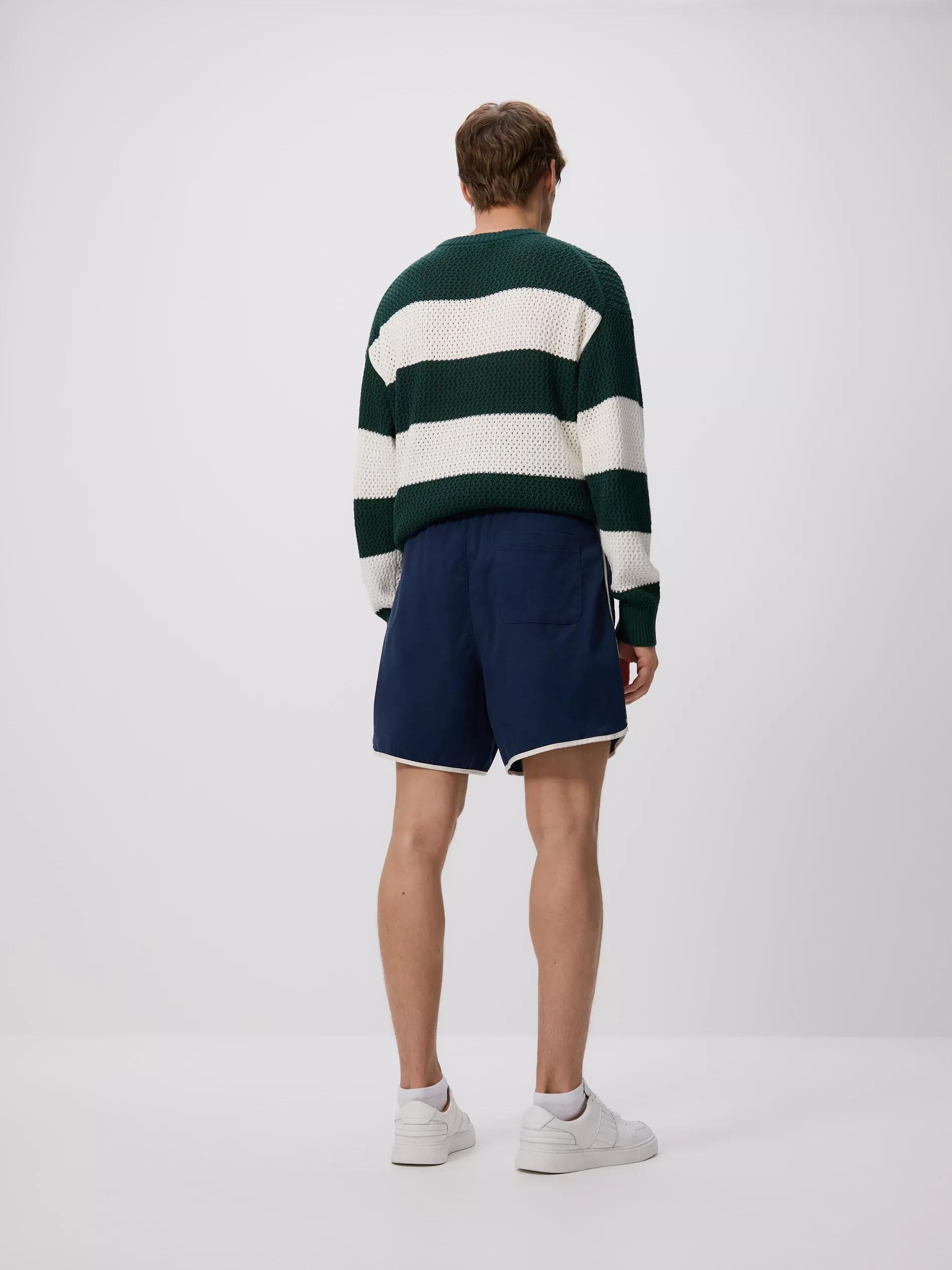 Navy Lyocell Blend Shorts, , large image number 5