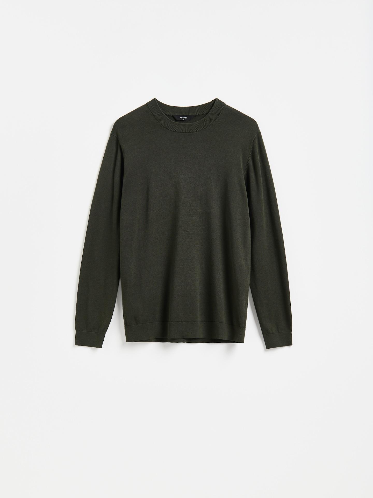 Green Cotton Jumper, Khaki, large image number 4