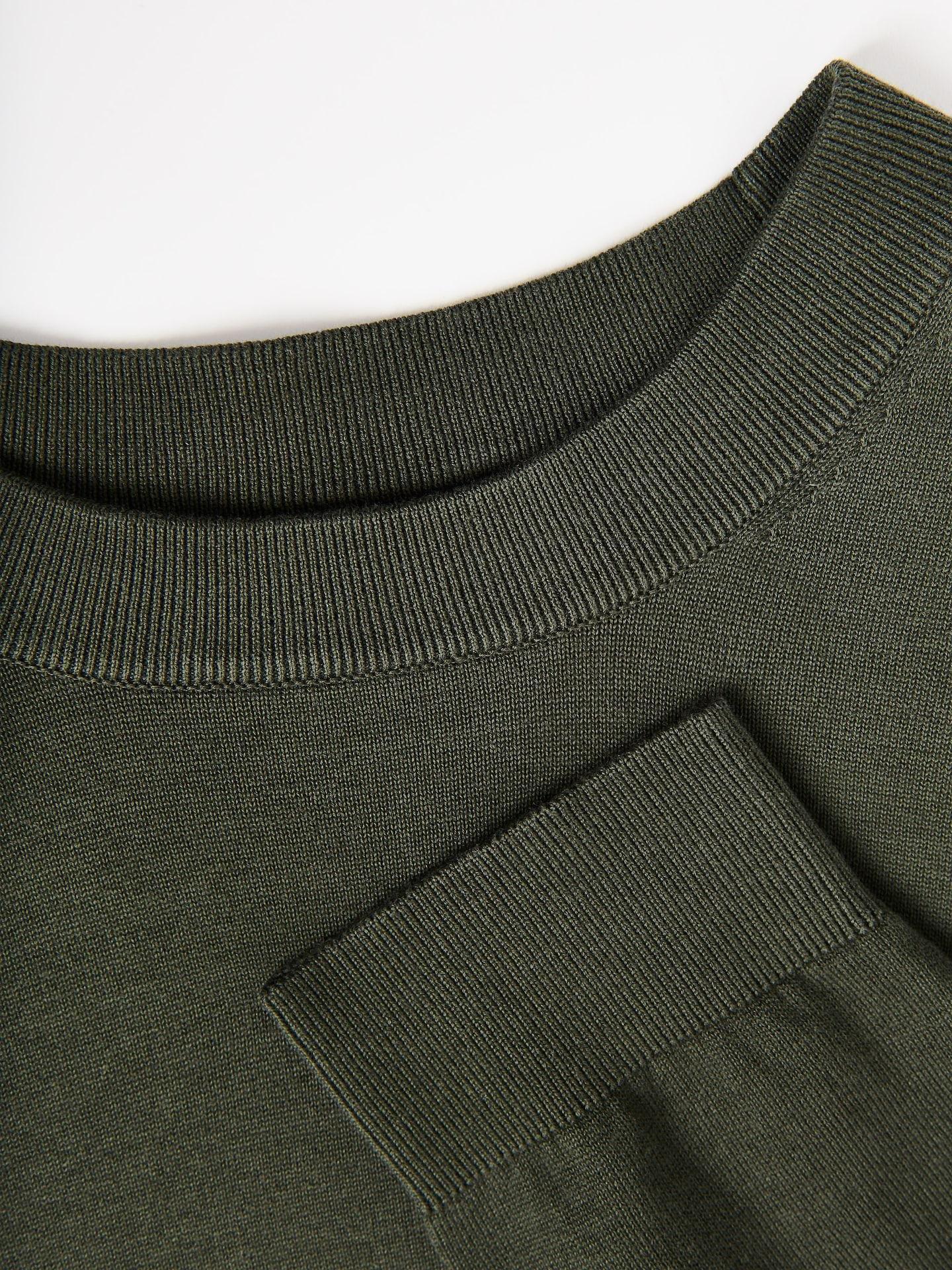 Green Cotton Jumper, Khaki, large image number 5