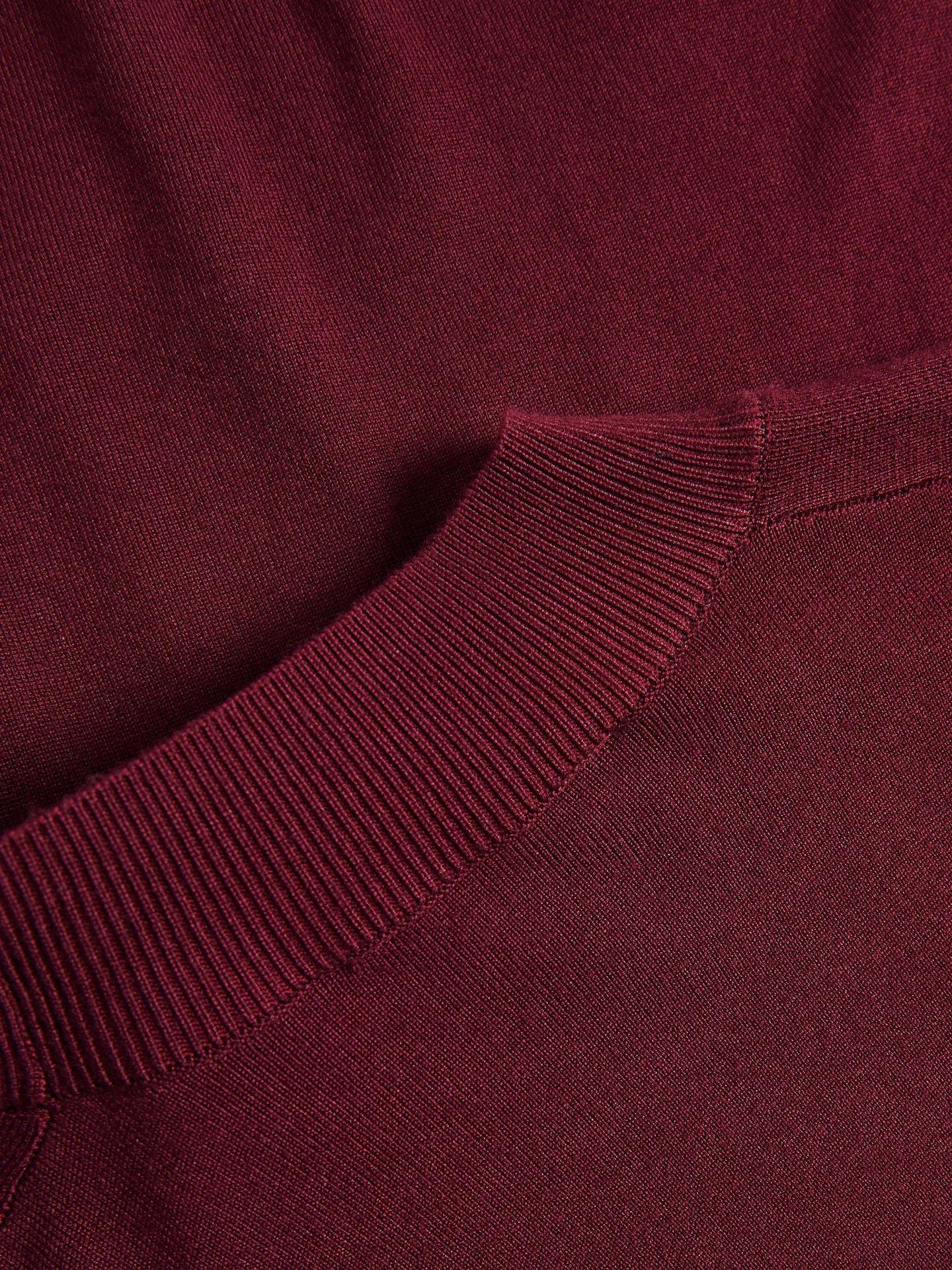 Red Plain Mock Neck Jumper, Burgundy, large image number 5