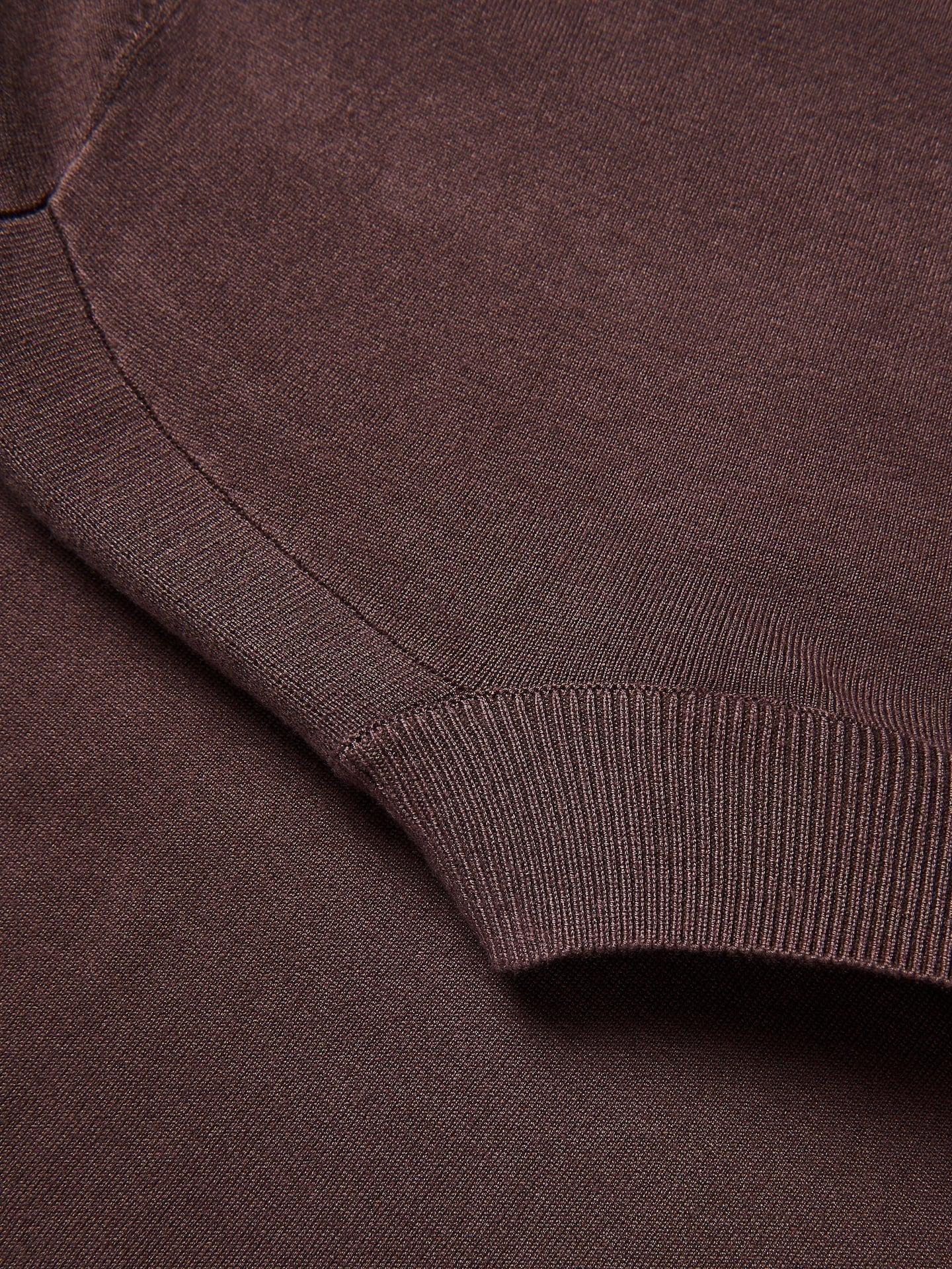 Brown Plain Mock Neck Jumper, Brown, large image number 1