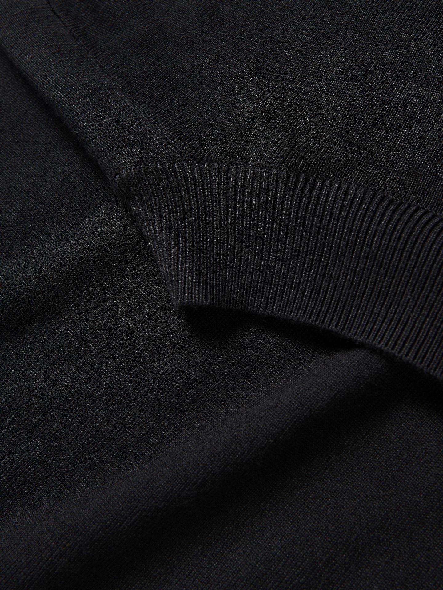 Black Plain Mock Neck Jumper, Black, medium