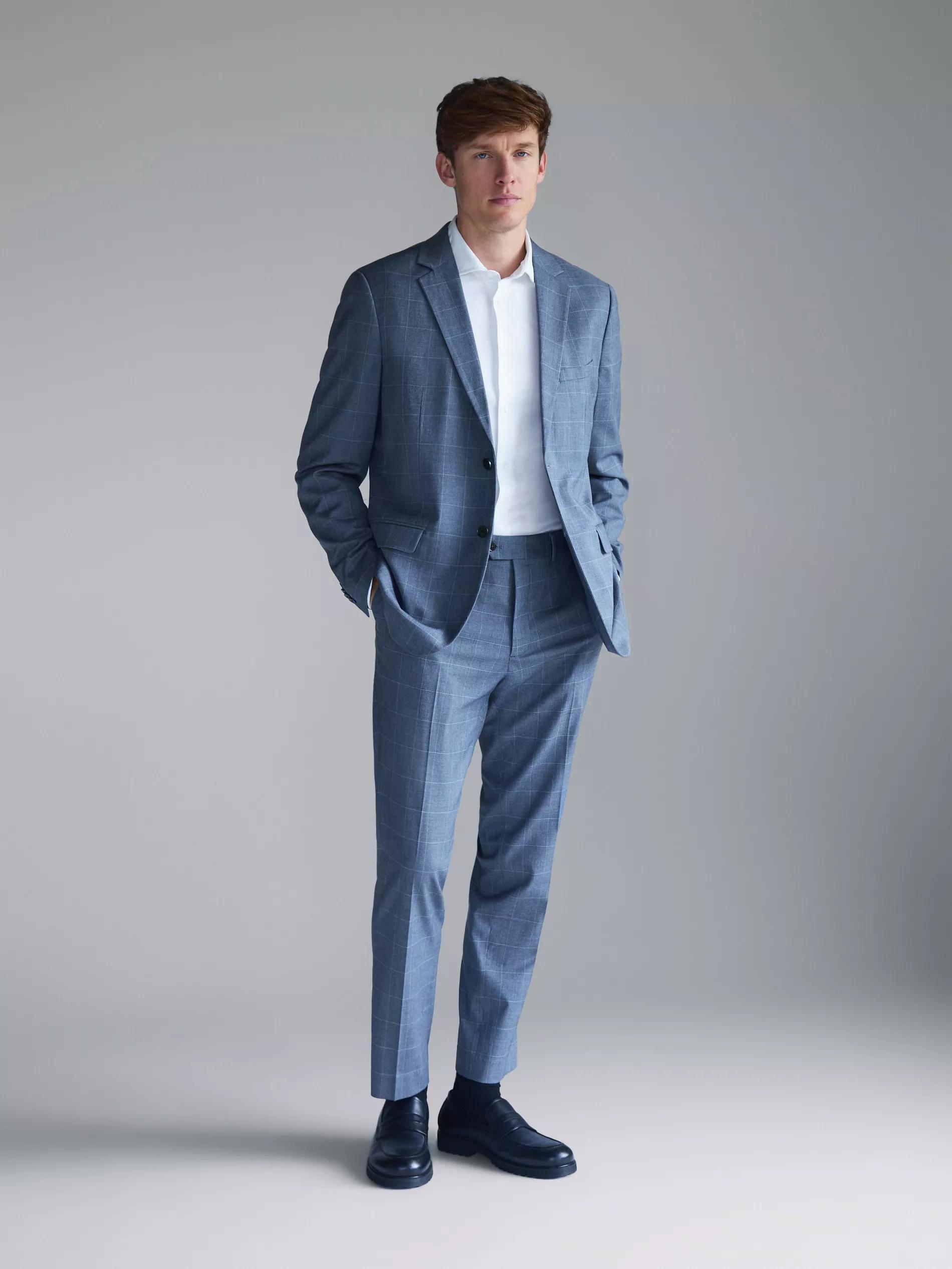 INDIGO Check slim fit blazer, 7401_57P, large image number 1