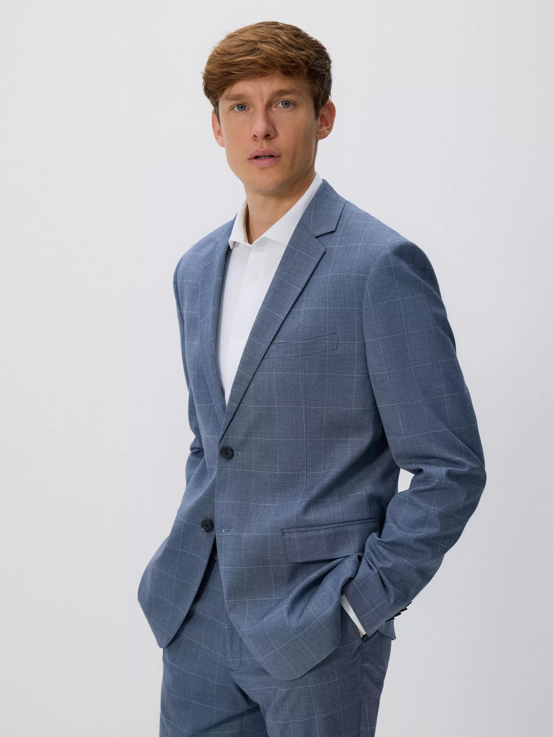 INDIGO Check slim fit blazer, 7401_57P, large image number 2