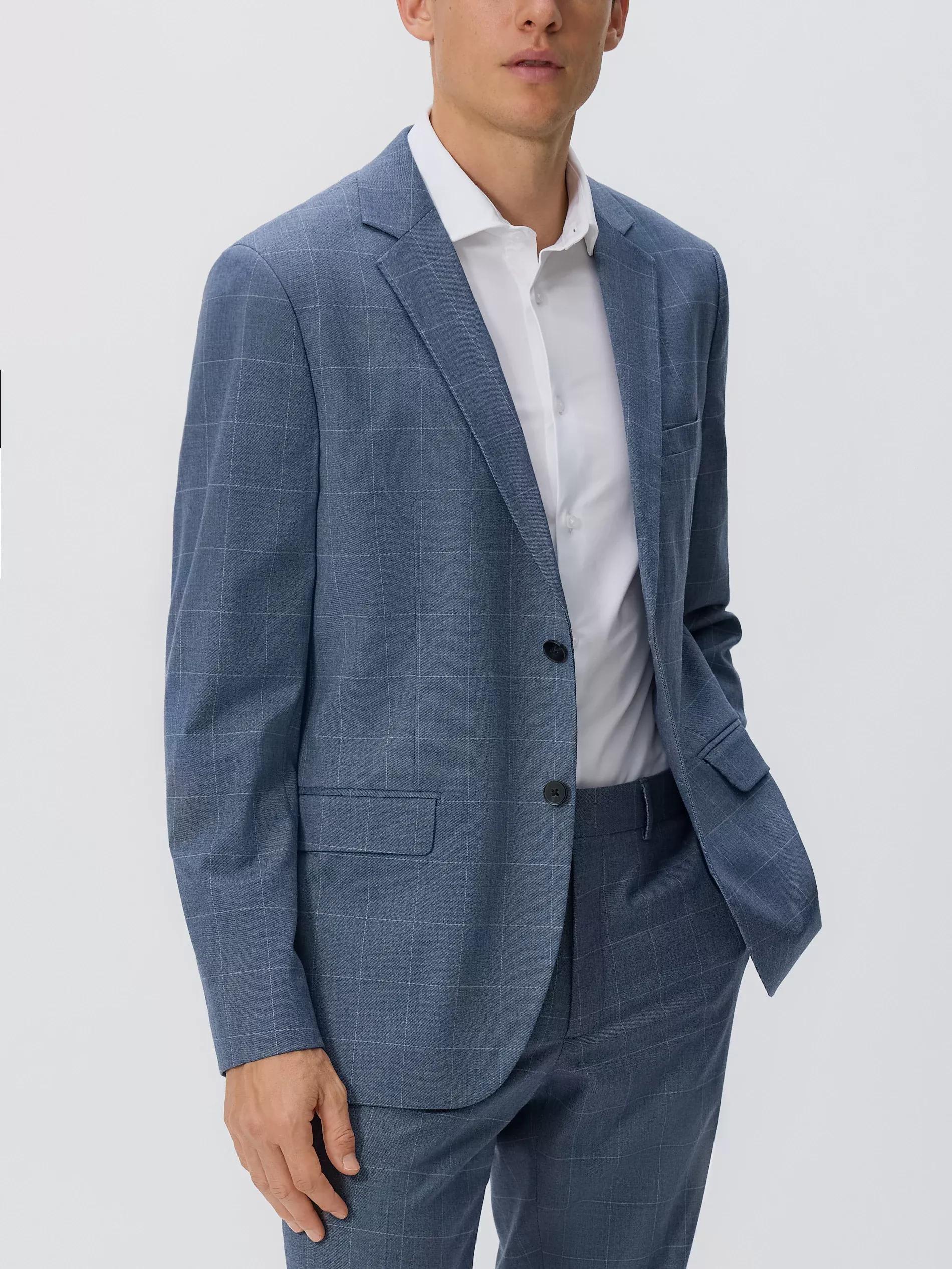 INDIGO Check slim fit blazer, 7401_57P, large image number 3