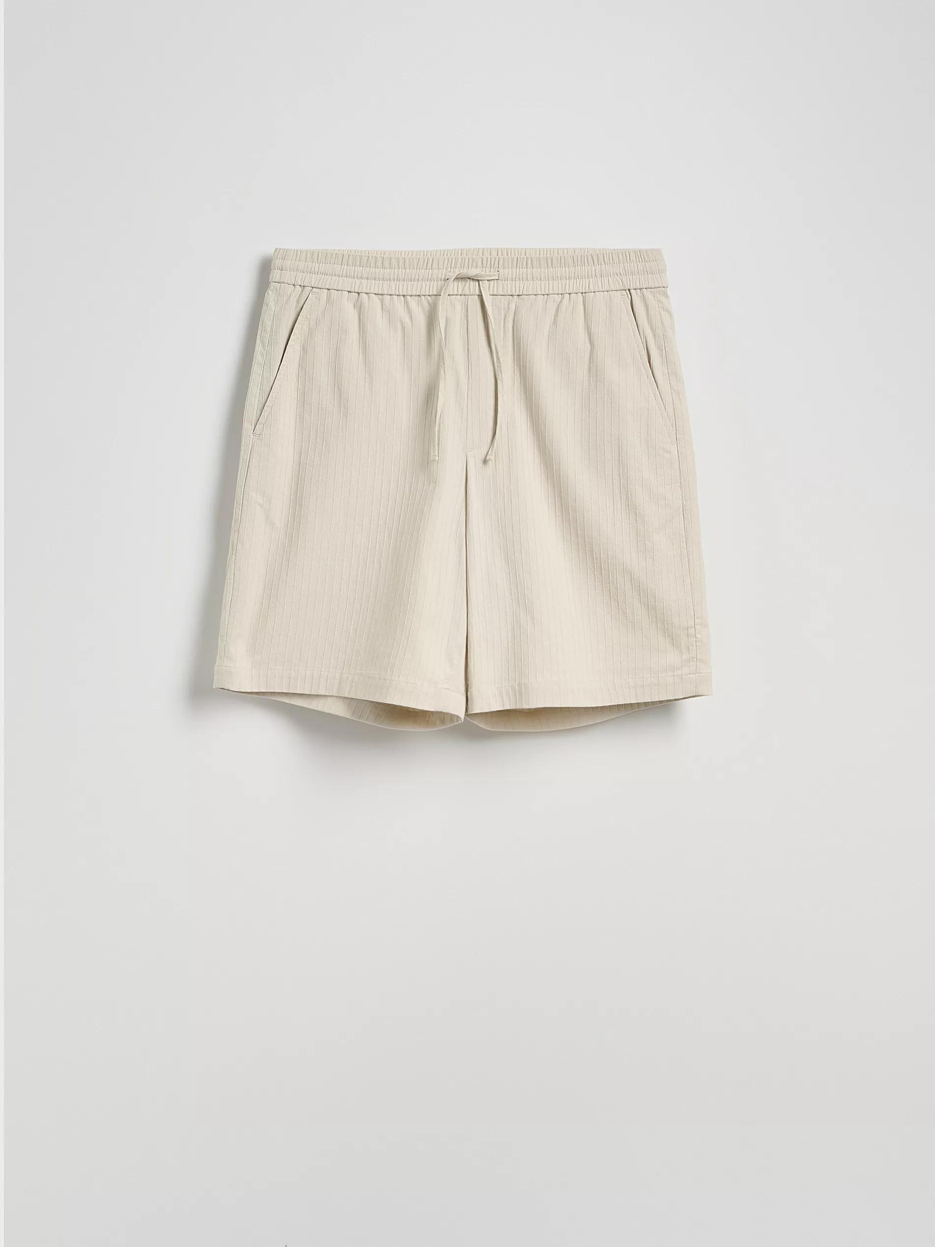 Beige Loose Structural Shorts, , large image number 1