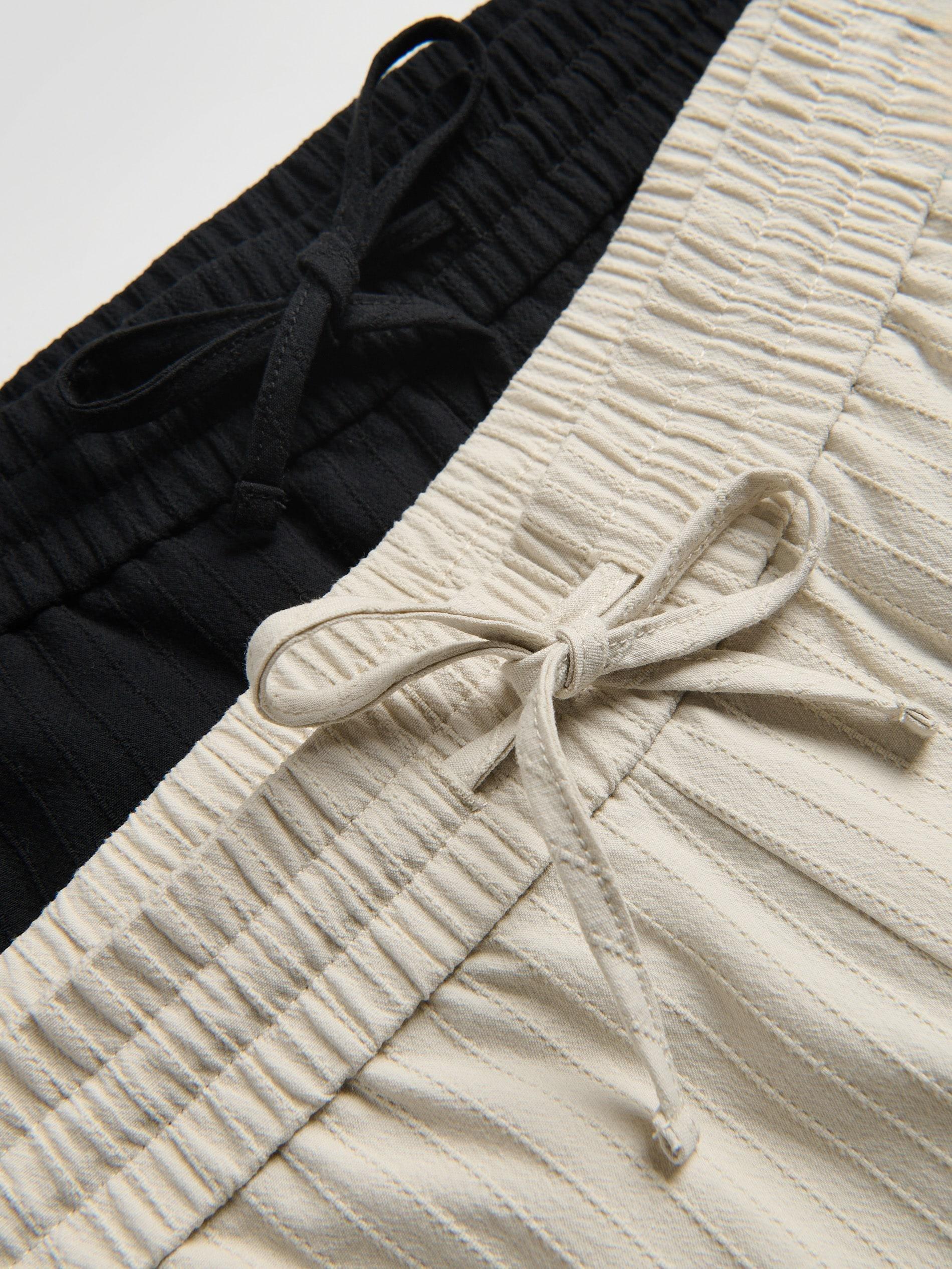 Beige Loose Structural Shorts, , large image number 3