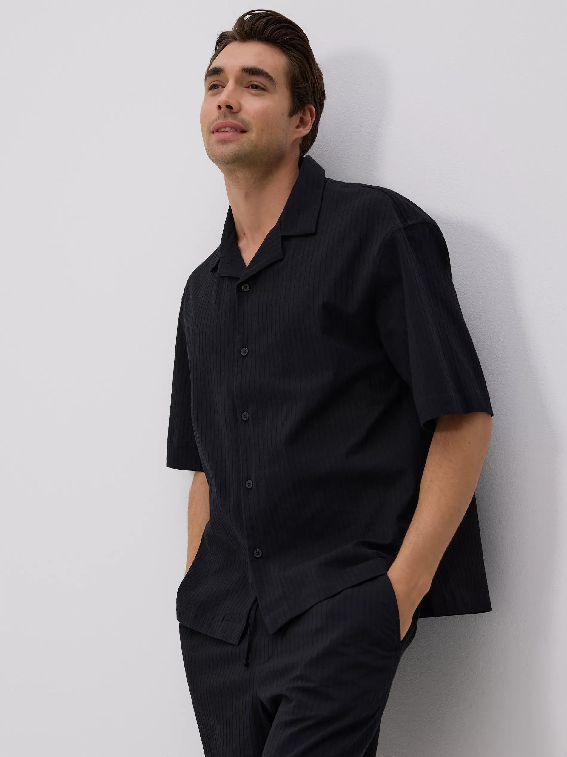 Black Loose Structural Shorts, , large image number 3
