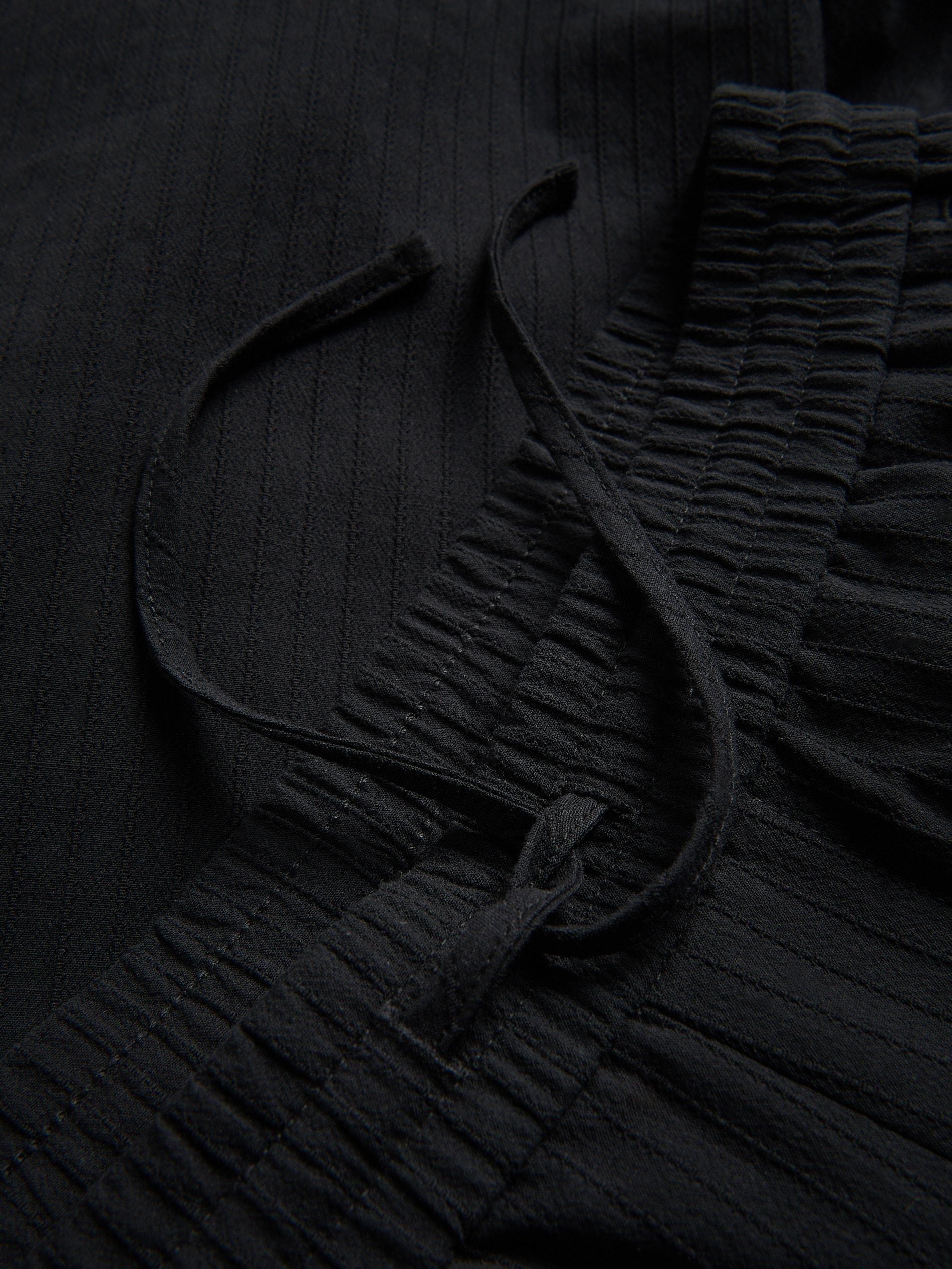 شورت فضفاض من قماش مُهيكل أسود, Black, large image number 5