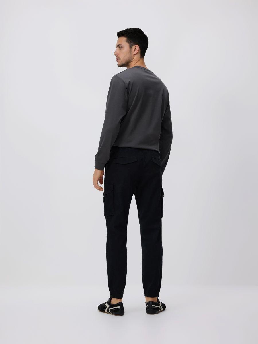 Black Cargo Joggers, Black, large image number 1