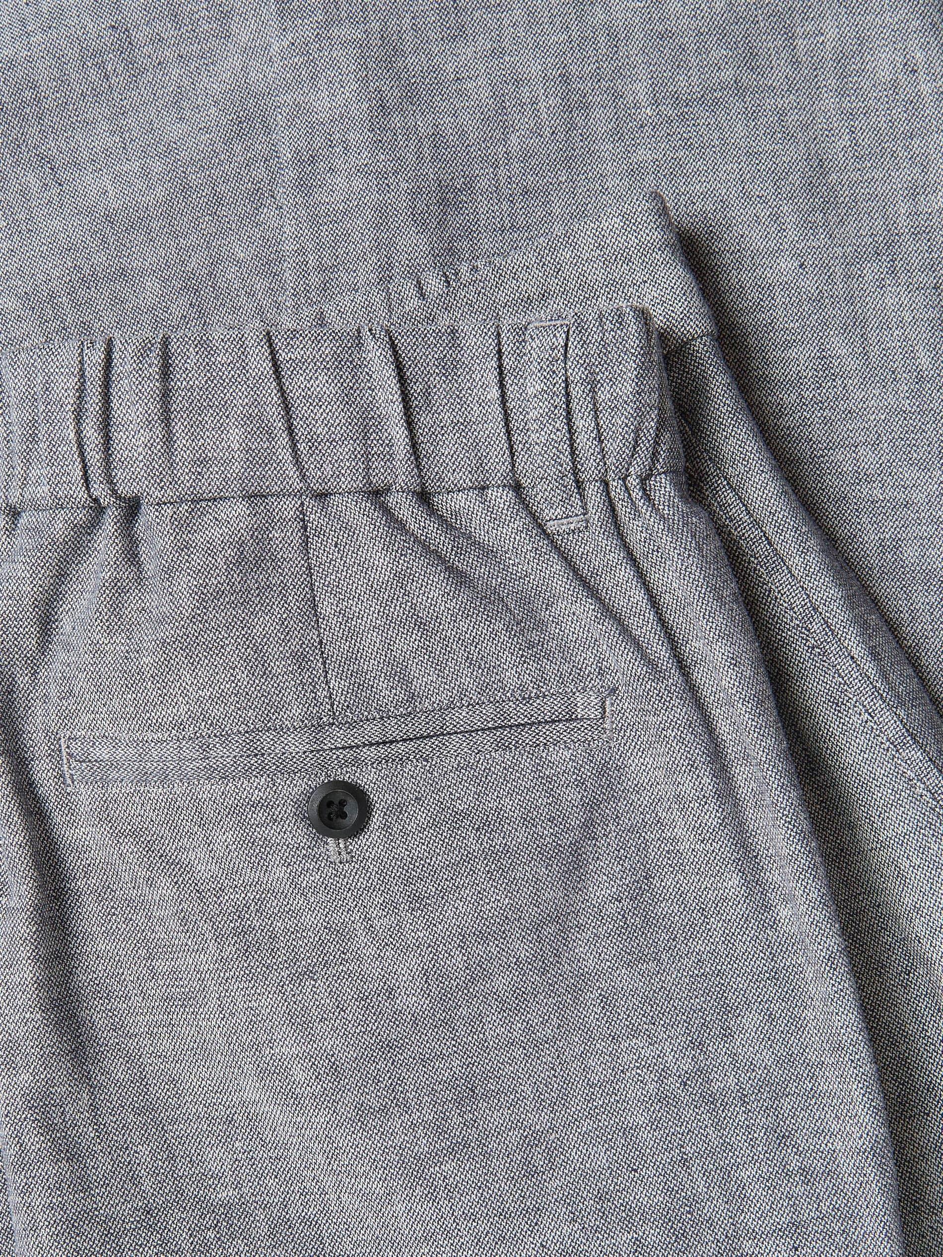 Navy Chino Slim Trousers With Linen Blend, Navy, large image number 4