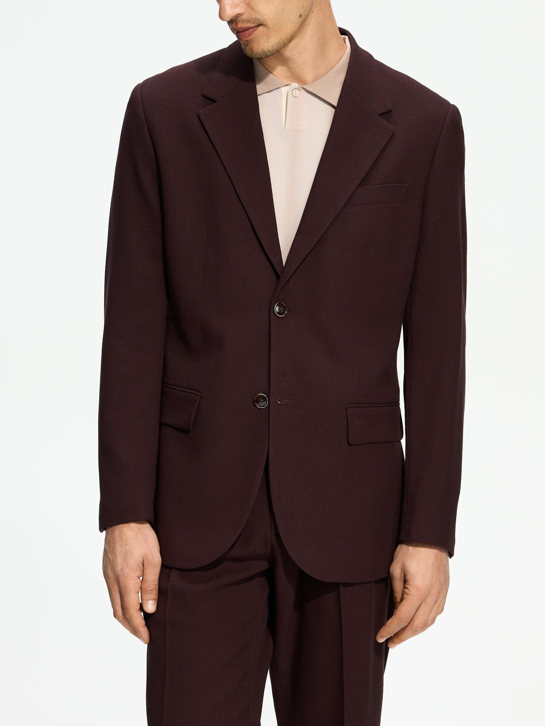 Maroon Slim Fit Blazer, Burgundy, medium