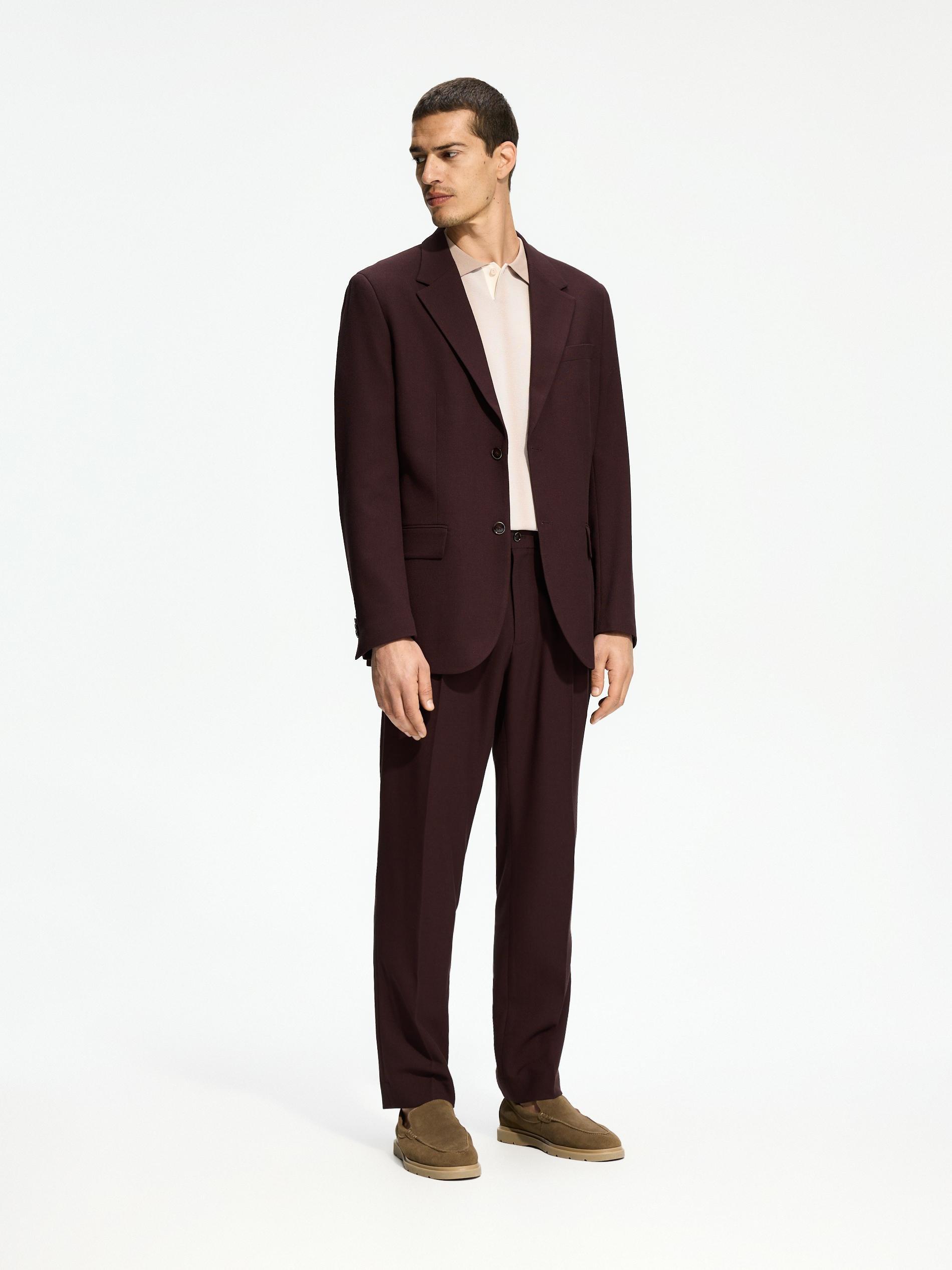 Maroon Slim Fit Blazer, Burgundy, medium