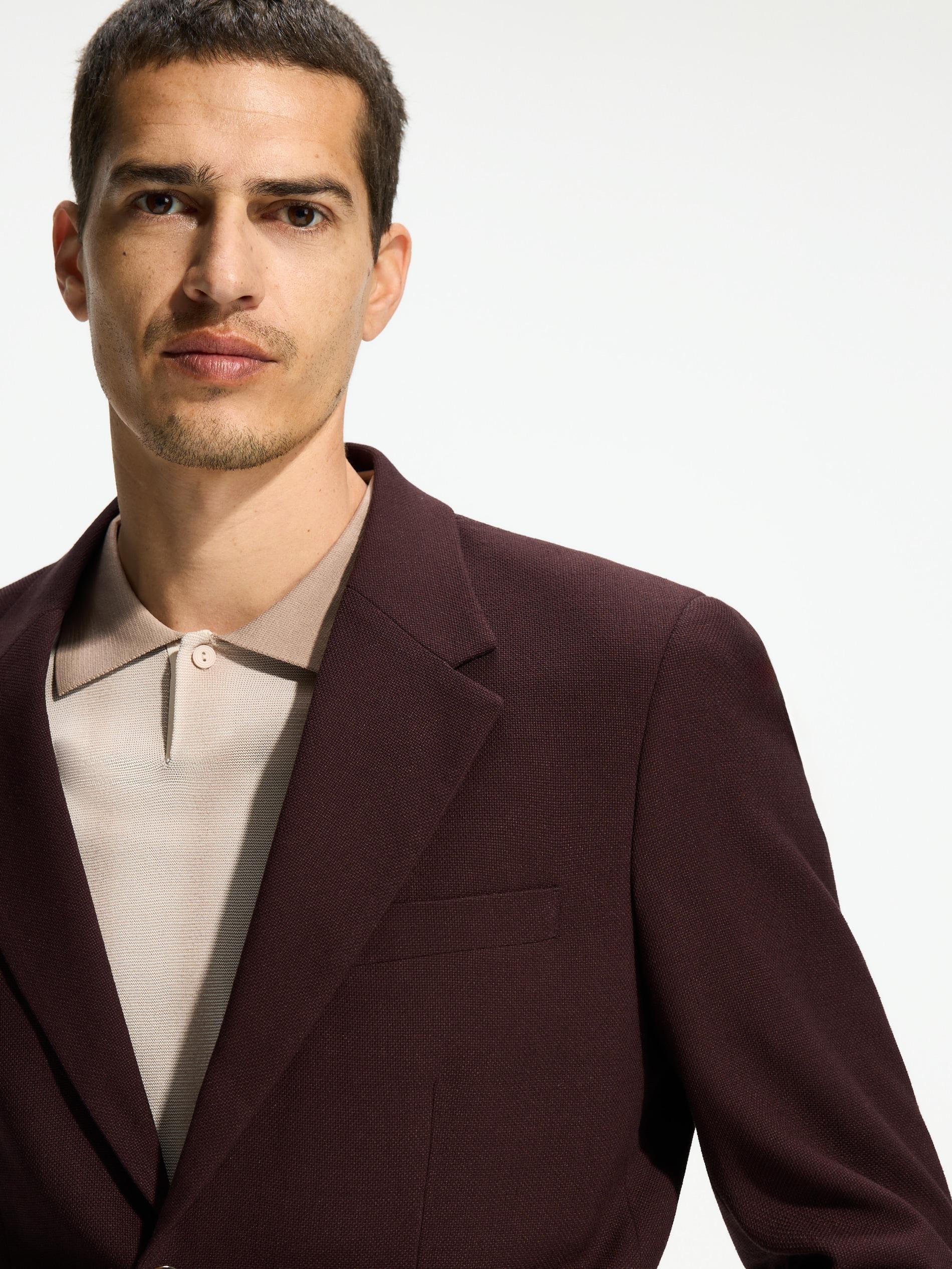 Maroon Slim Fit Blazer, Burgundy, medium
