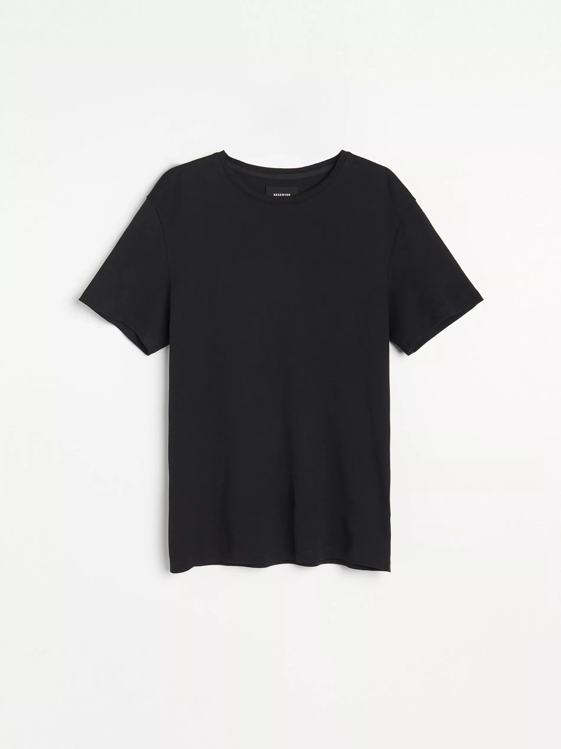 Black Basic Cotton T-Shirt, , medium