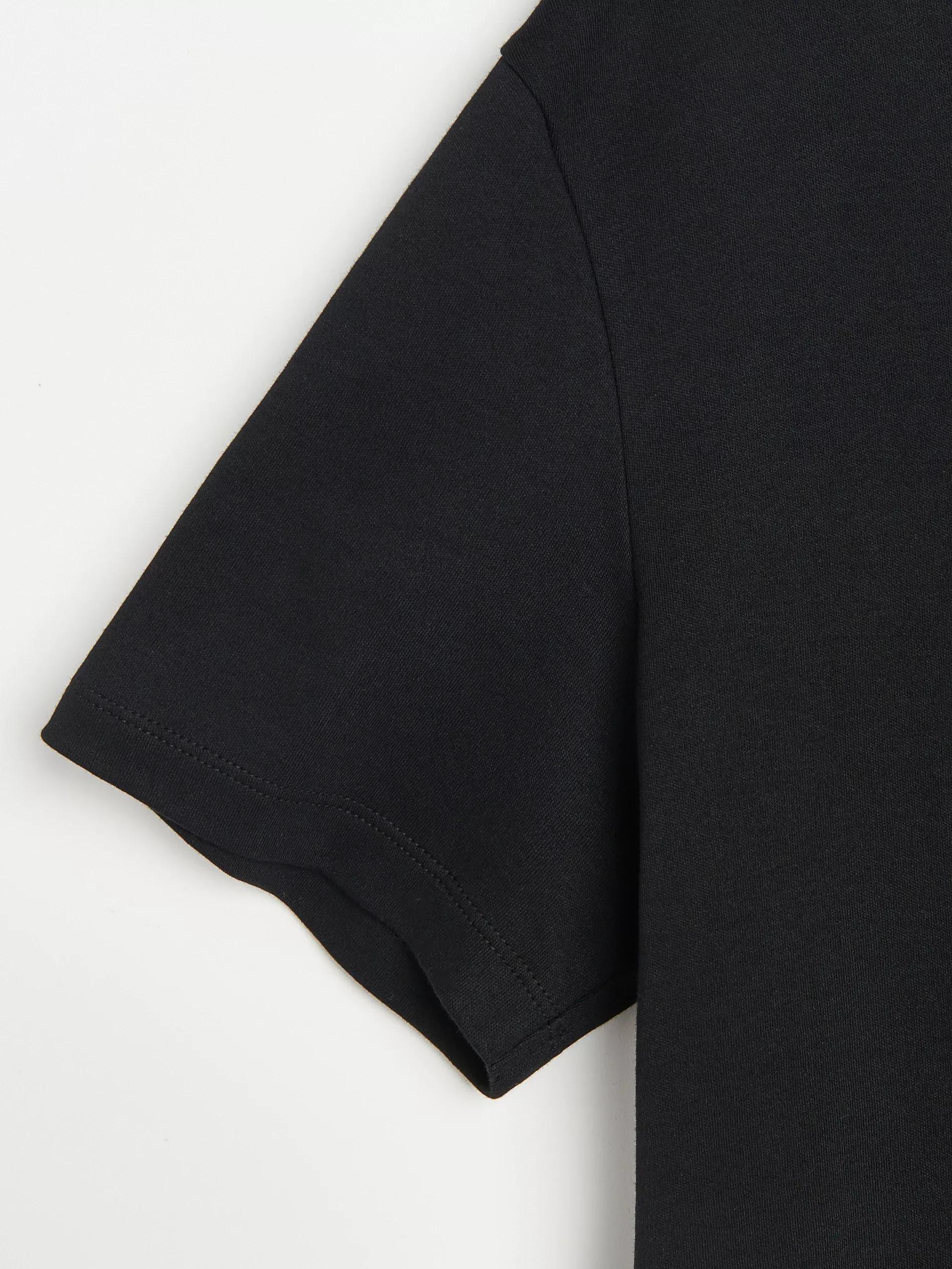 Black Basic Cotton T-Shirt, , large image number 1