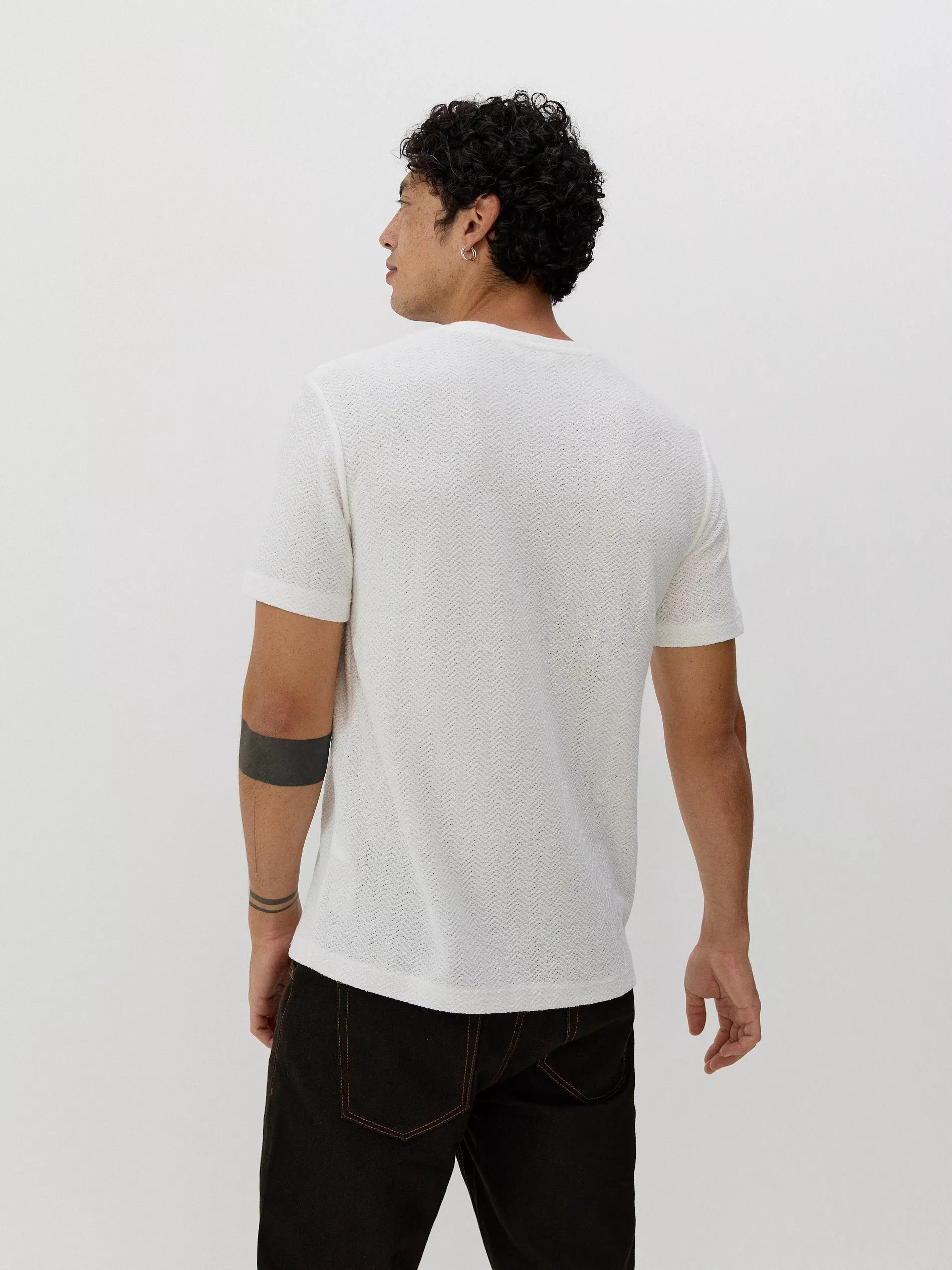 Beige Structural Jersey Regular T-Shirt, , large image number 3