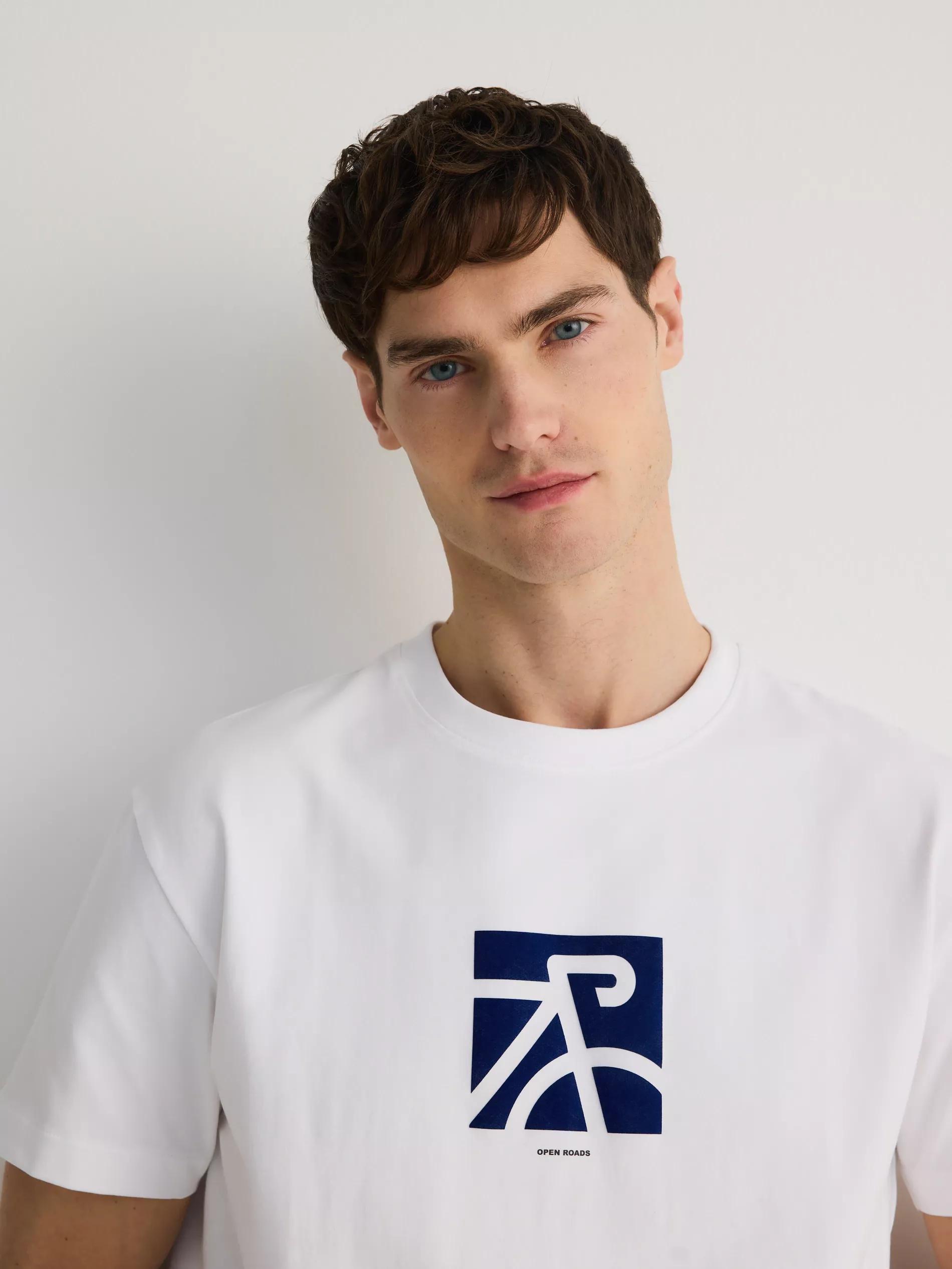 White Comfort Fit T-Shirt With Print, , large image number 2