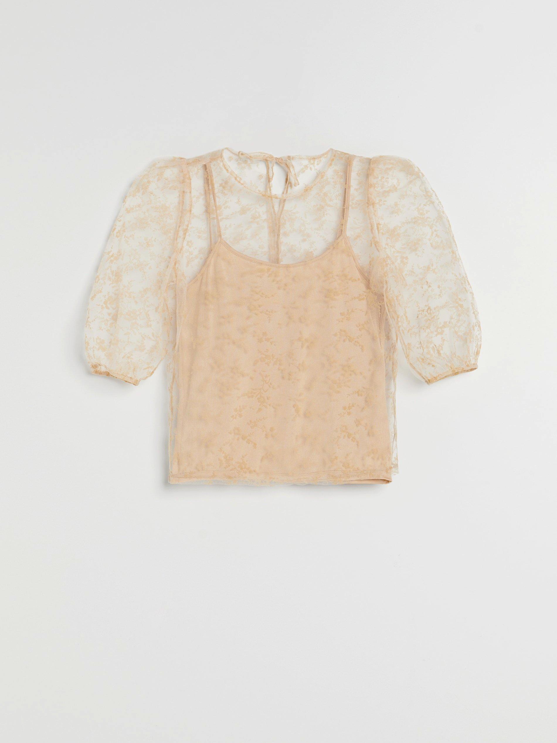Ivory Sheer Blouse, Women, Ivory, medium