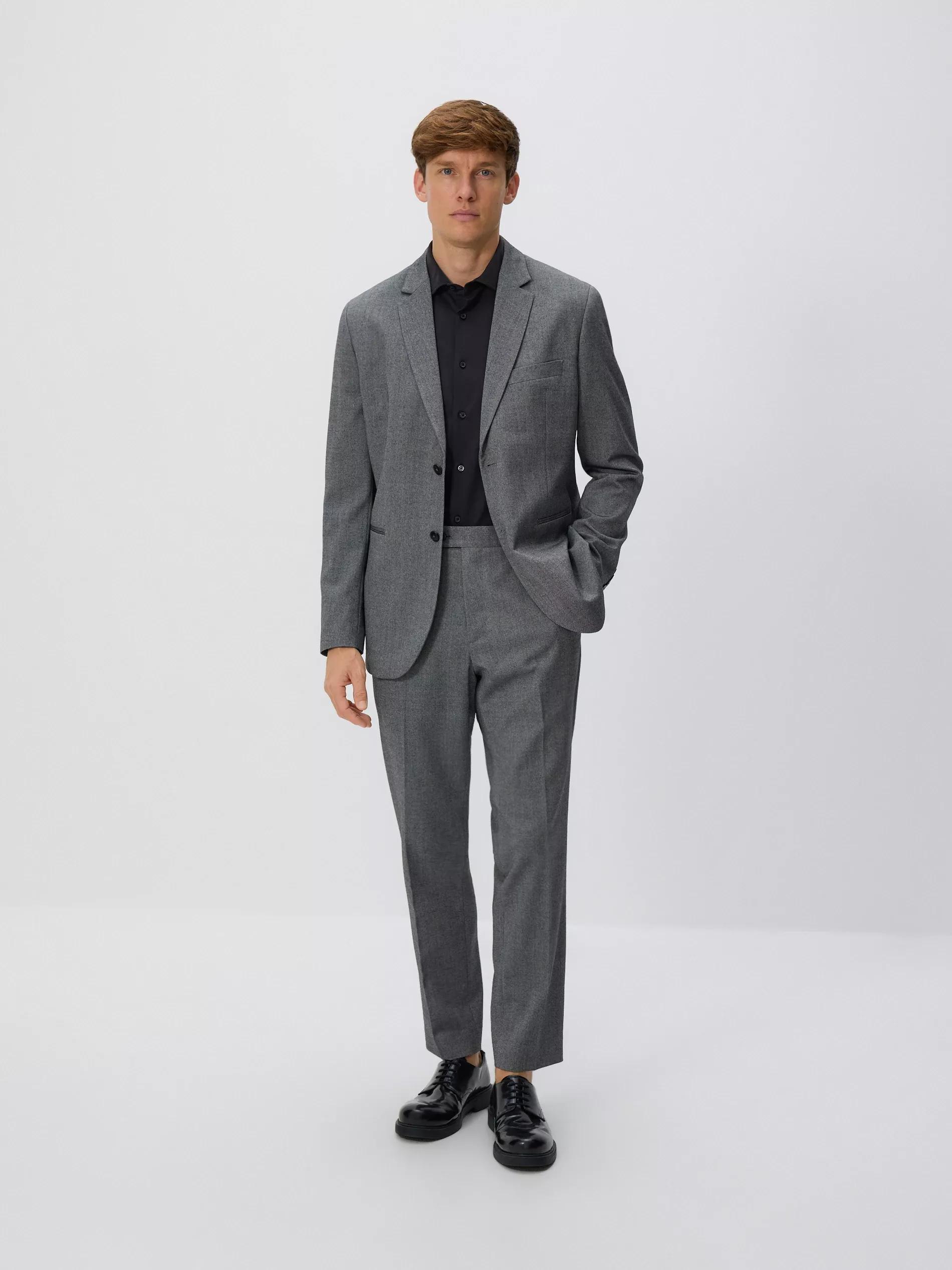 Black Slim Fit Blazer With Viscose Blend, Black, large image number 2