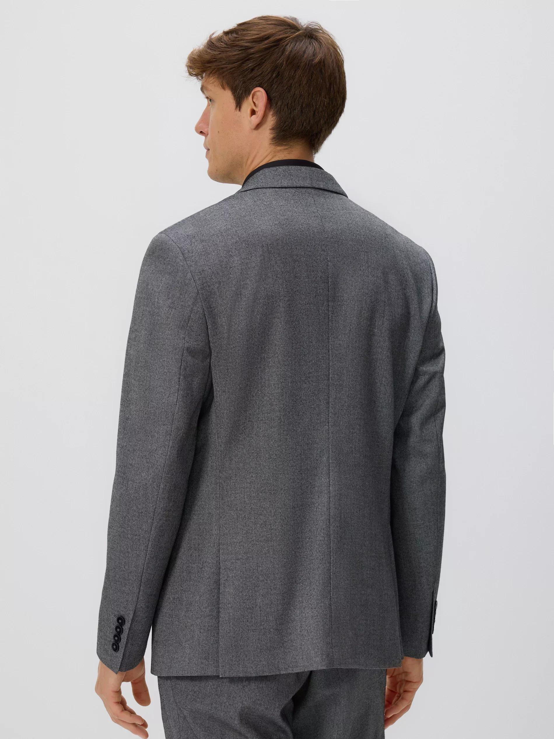 Black Slim Fit Blazer With Viscose Blend, Black, large image number 3