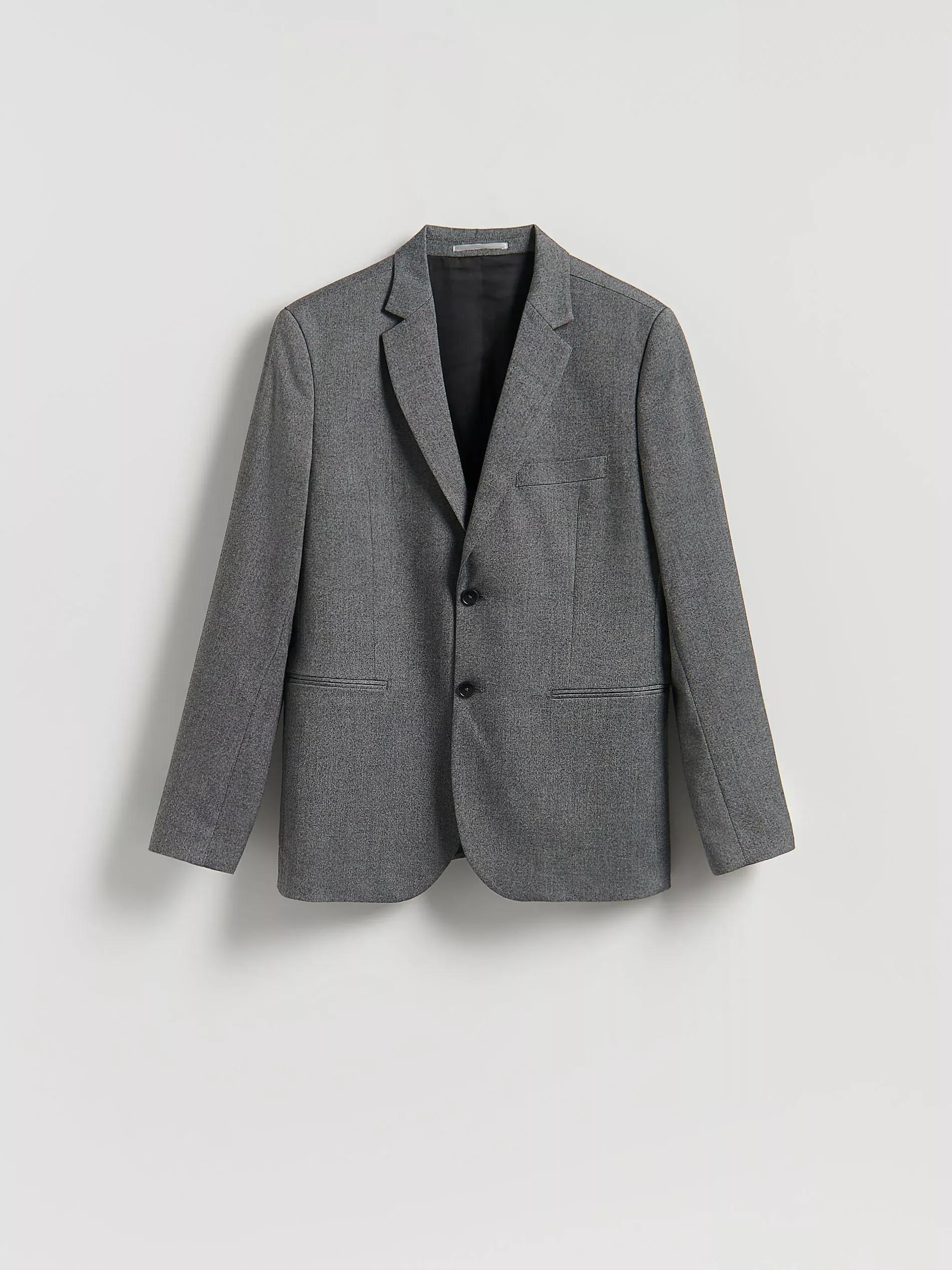 Black Slim Fit Blazer With Viscose Blend, Black, large image number 4