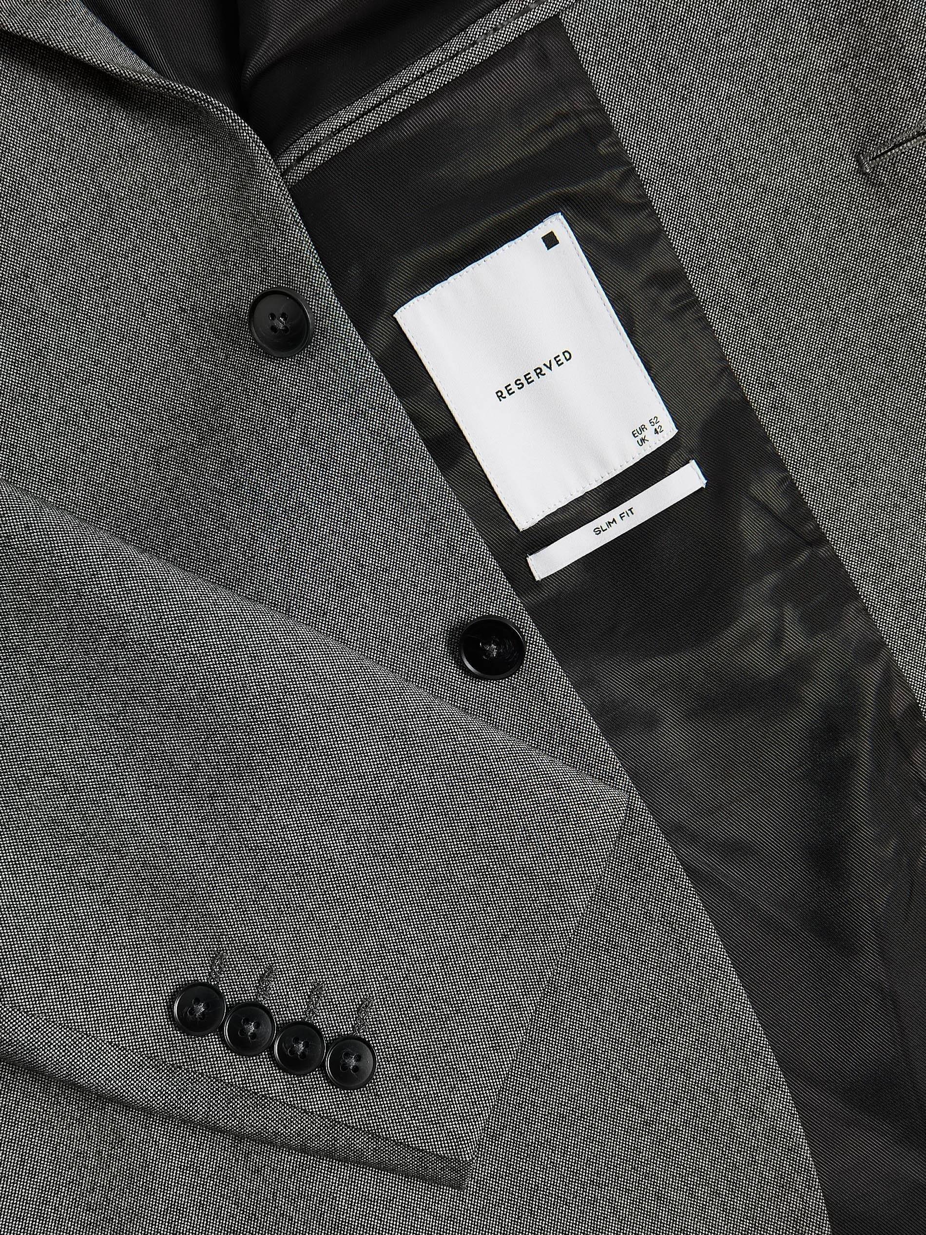 Black Slim Fit Blazer With Viscose Blend, Black, large image number 5