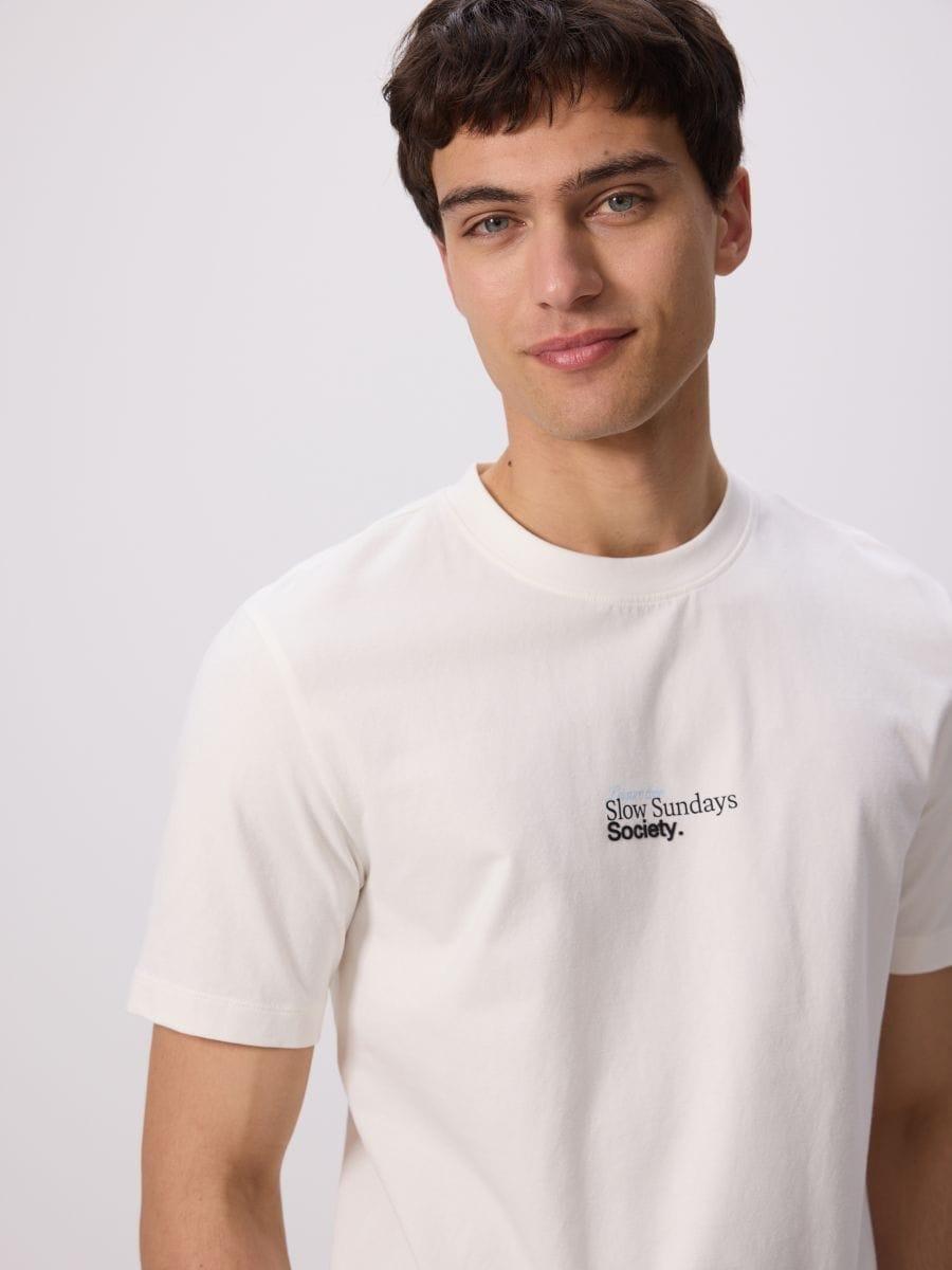 Cream Regular T-Shirt With Print, , large image number 0