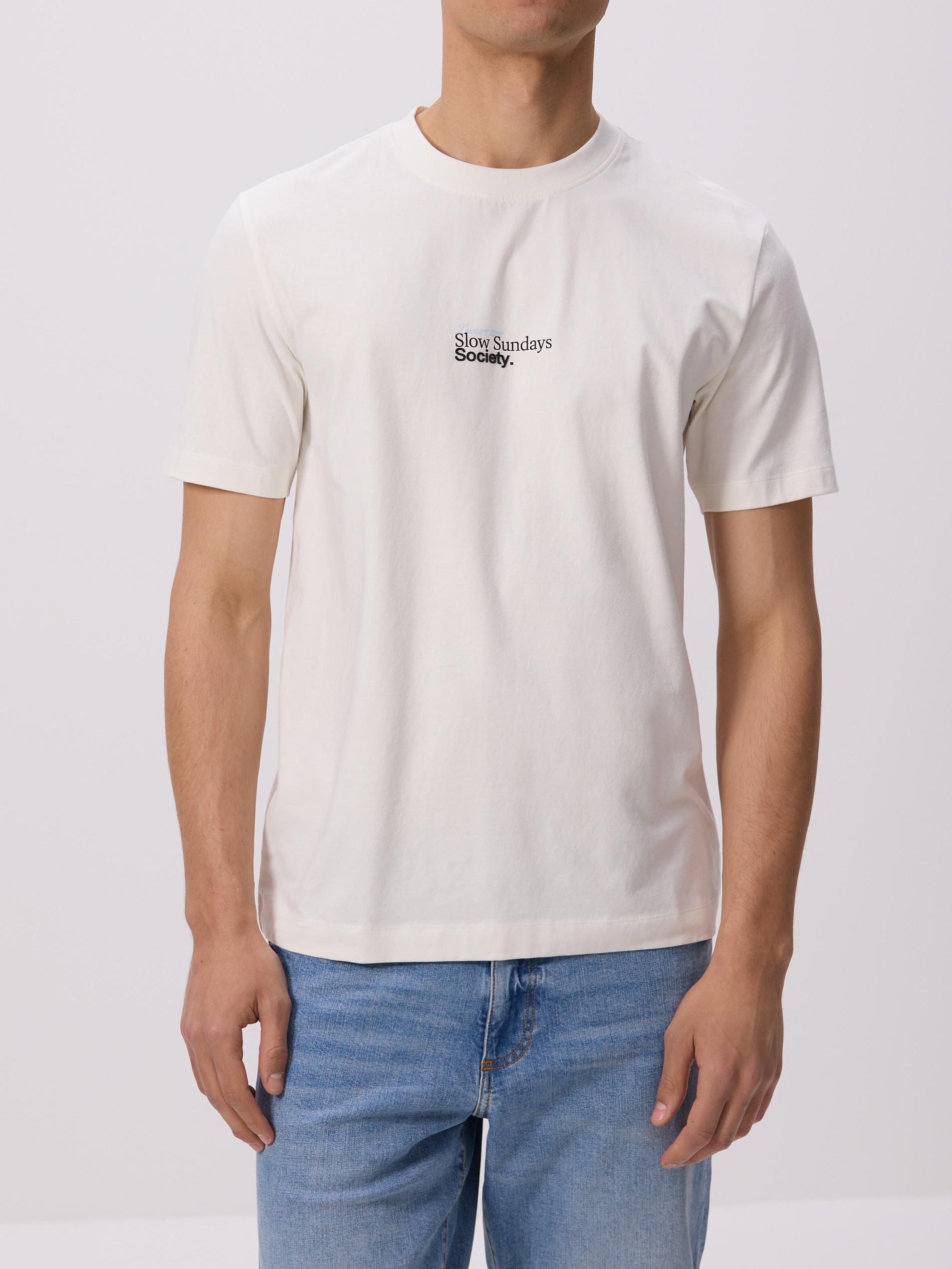 Cream Regular Fit Printed T-Shirt, Ivory, large image number 3