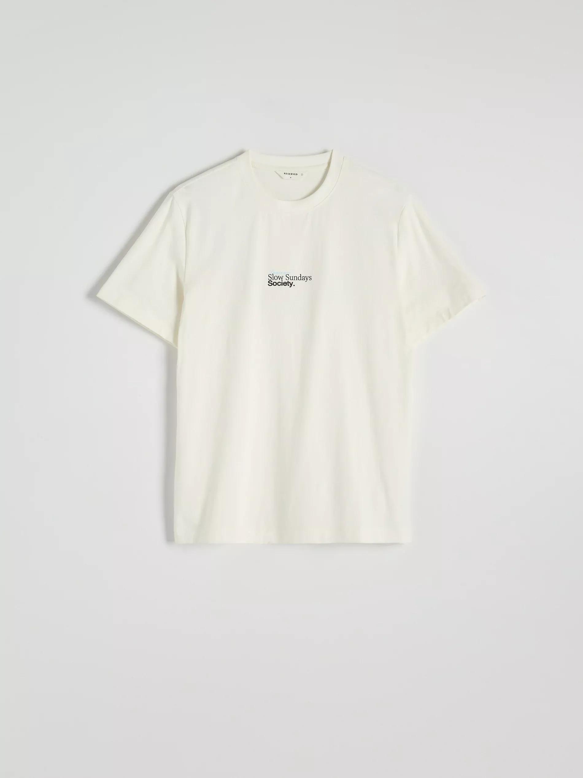 Cream Regular Fit Printed T-Shirt, Ivory, large image number 4